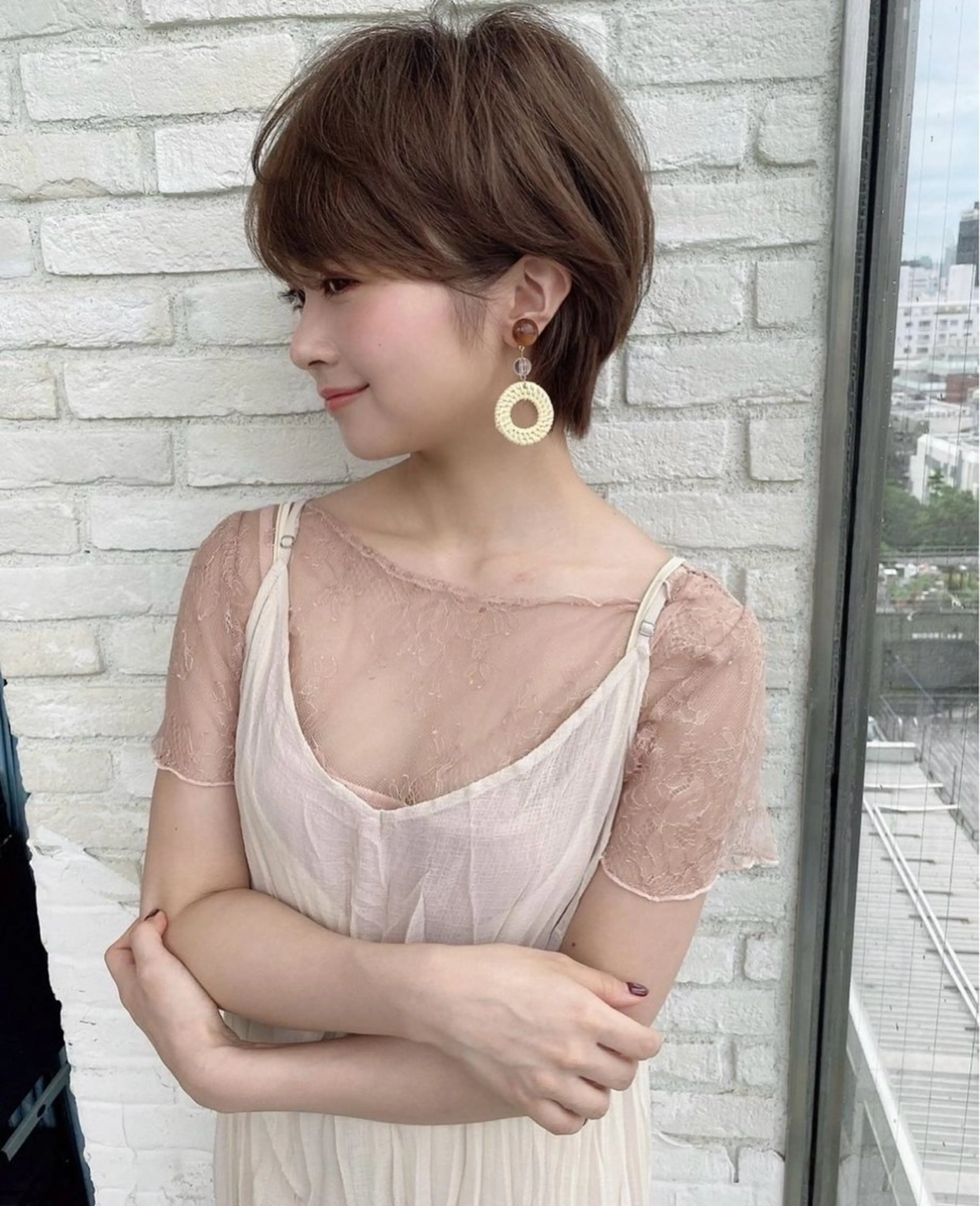 ショート カラー ❤️ブリーチなし💚 ダブルカラー平野実花のヘアスタイル