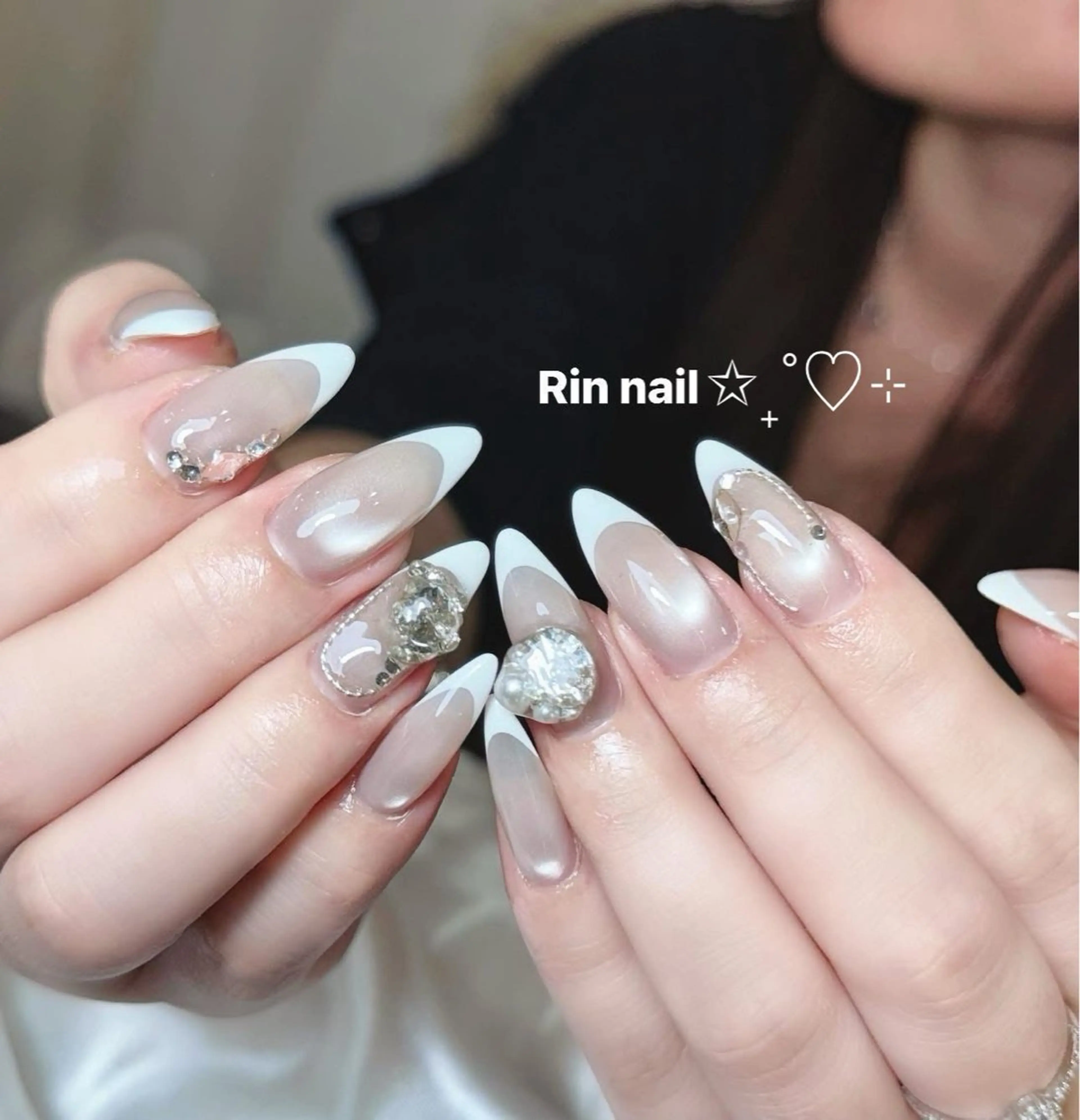 ネイル アートネイル ジェルネイル ロングネイル ニュアンスネイル スカルプネイル ハンドネイル Rin Nail 新大久保店のネイルデザイン