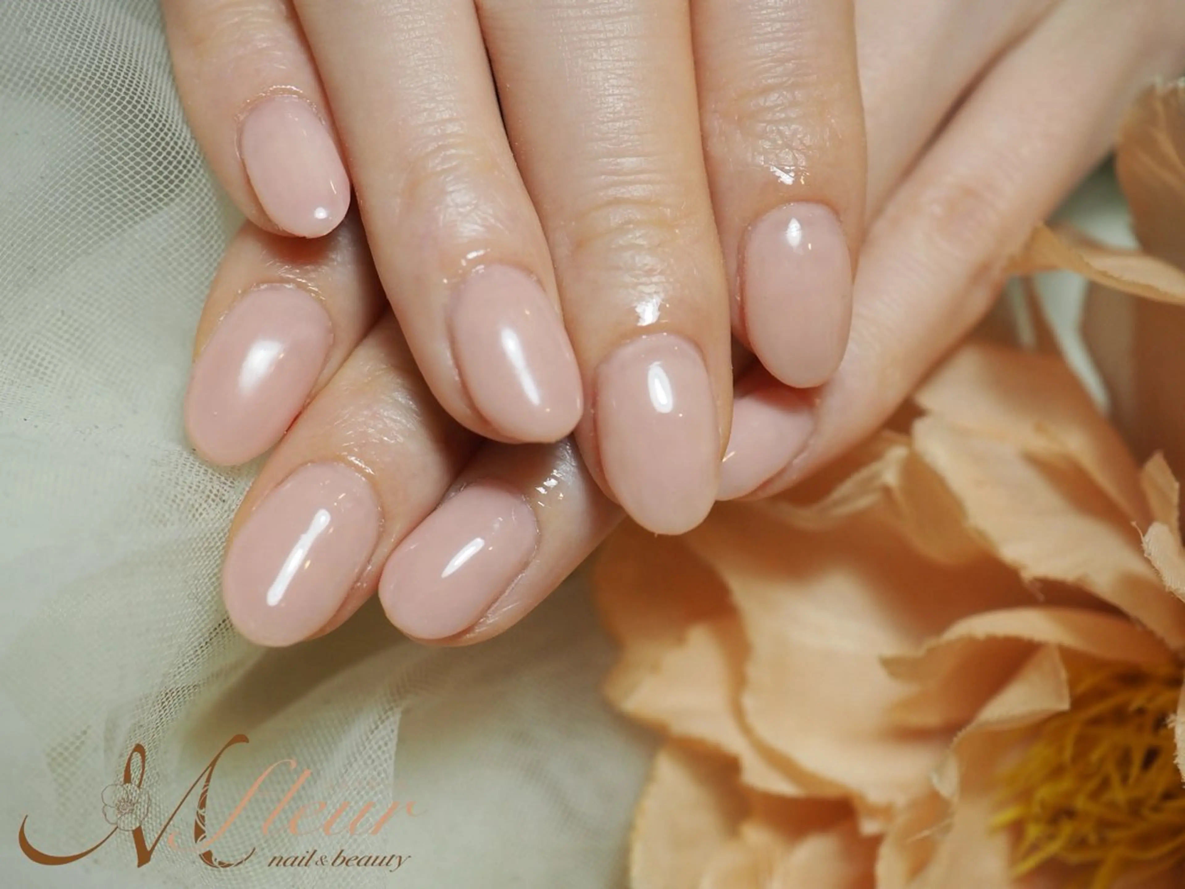 ネイル ピンク ピンクベージュ M fleur nail&beauty所属・saya M🌸💅✨のマツエク・マツパデザイン