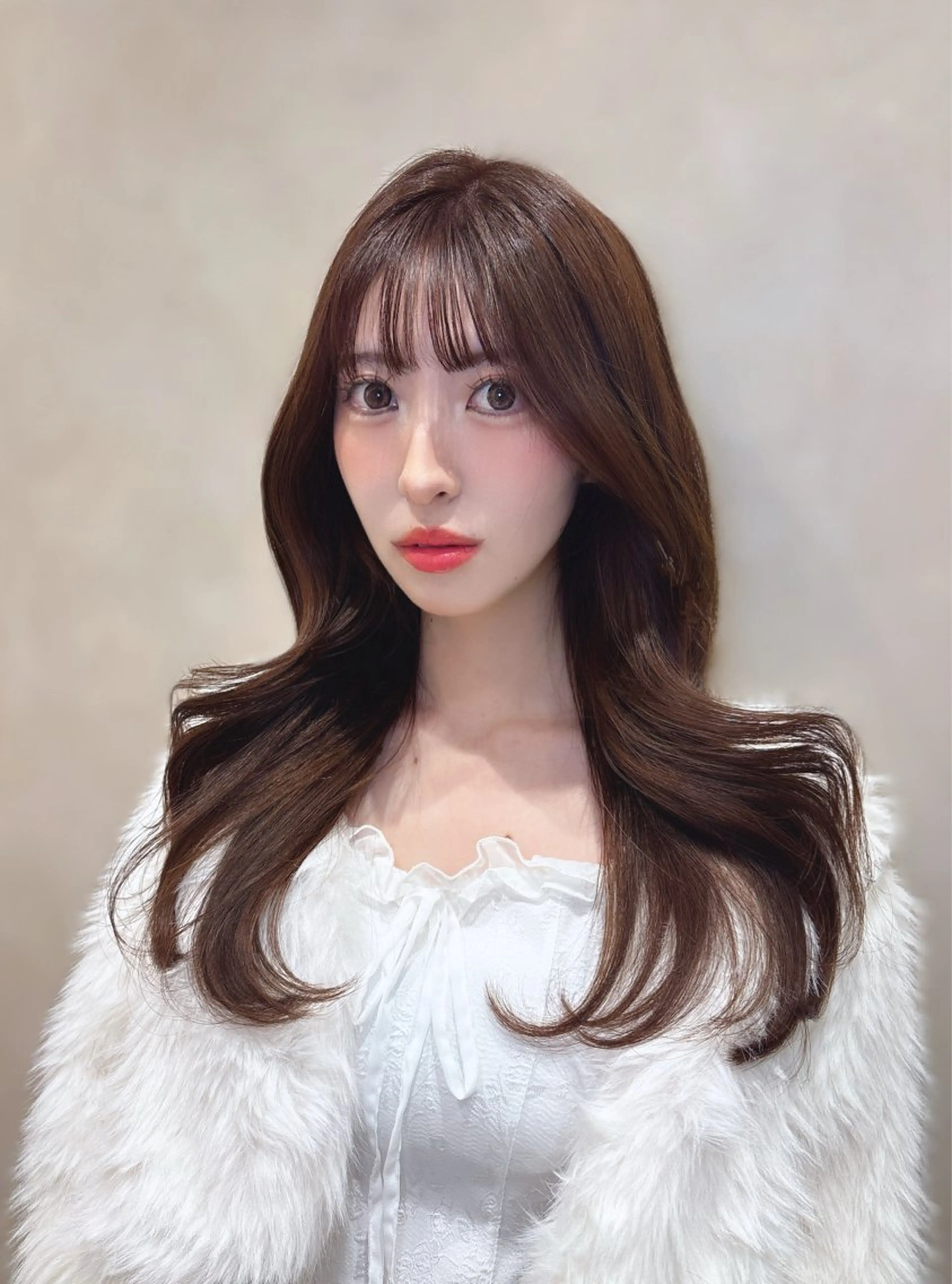 ロング カット ヘアカラー トリートメント 上品♡韓国レイヤー ‎🤍のの‎🤍のヘアスタイル