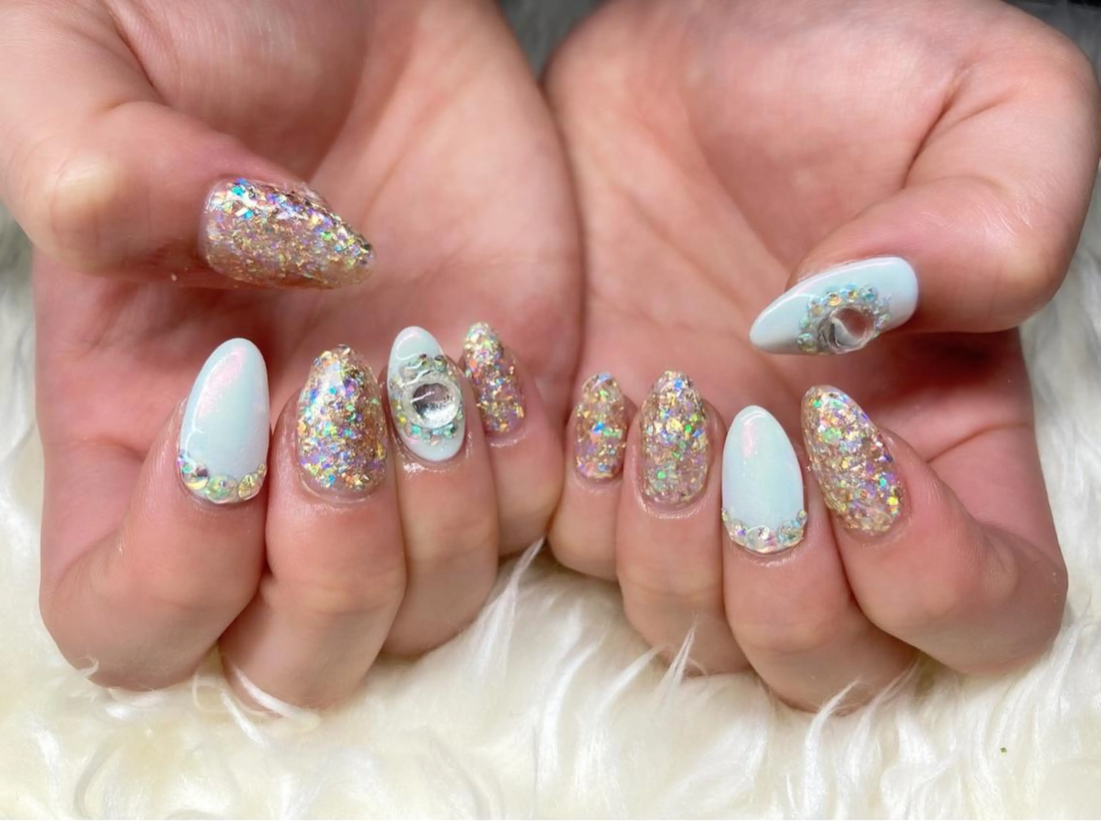 ネイル ジェルネイル キラキラネイル ニュアンスネイル パラジェル ハンドネイル Nail&eye Belire 新宿のネイルデザイン