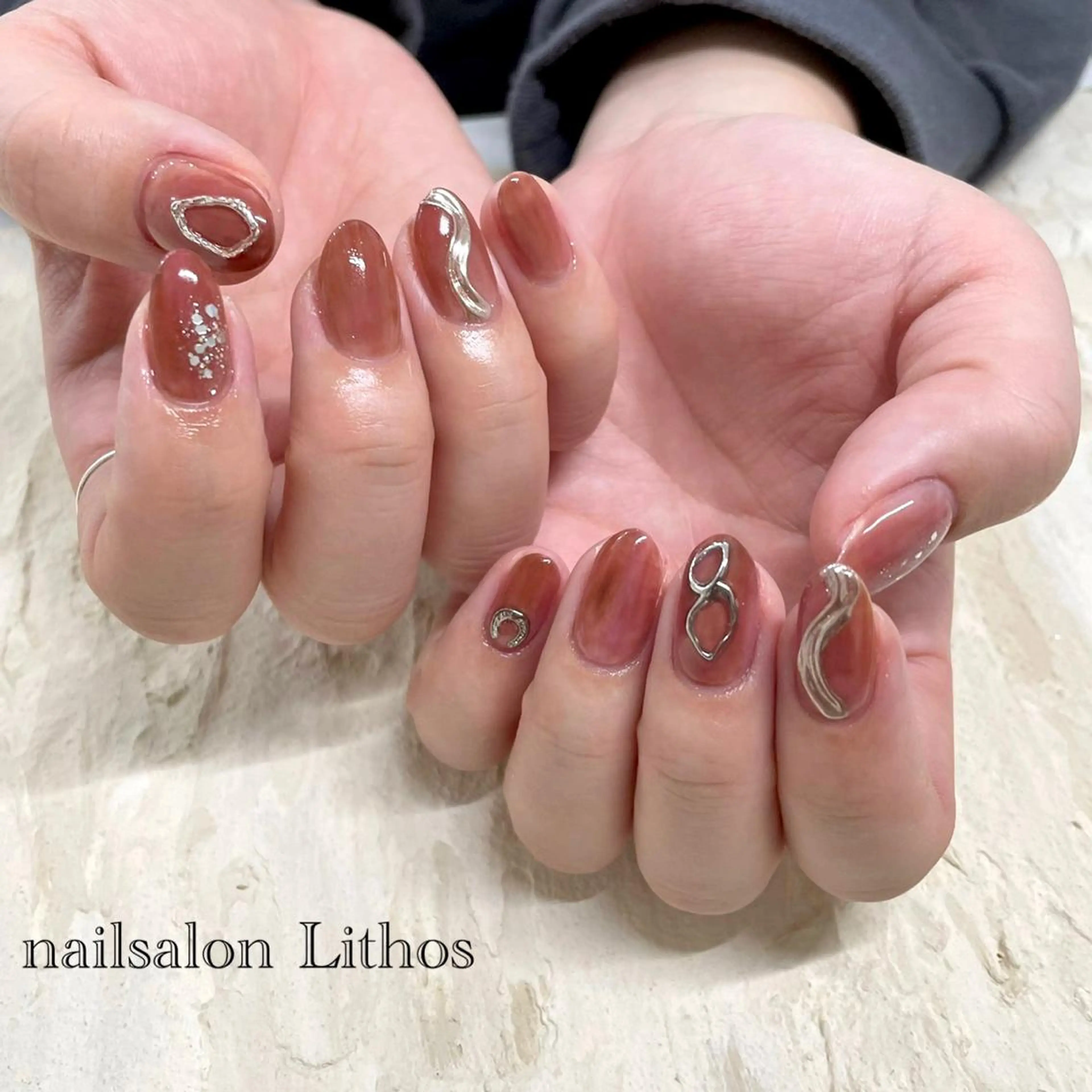 ネイル ニュアンスネイル ピンク ハンドネイル nailsalon Lithos所属・nailsalon Recontreのネイルデザイン