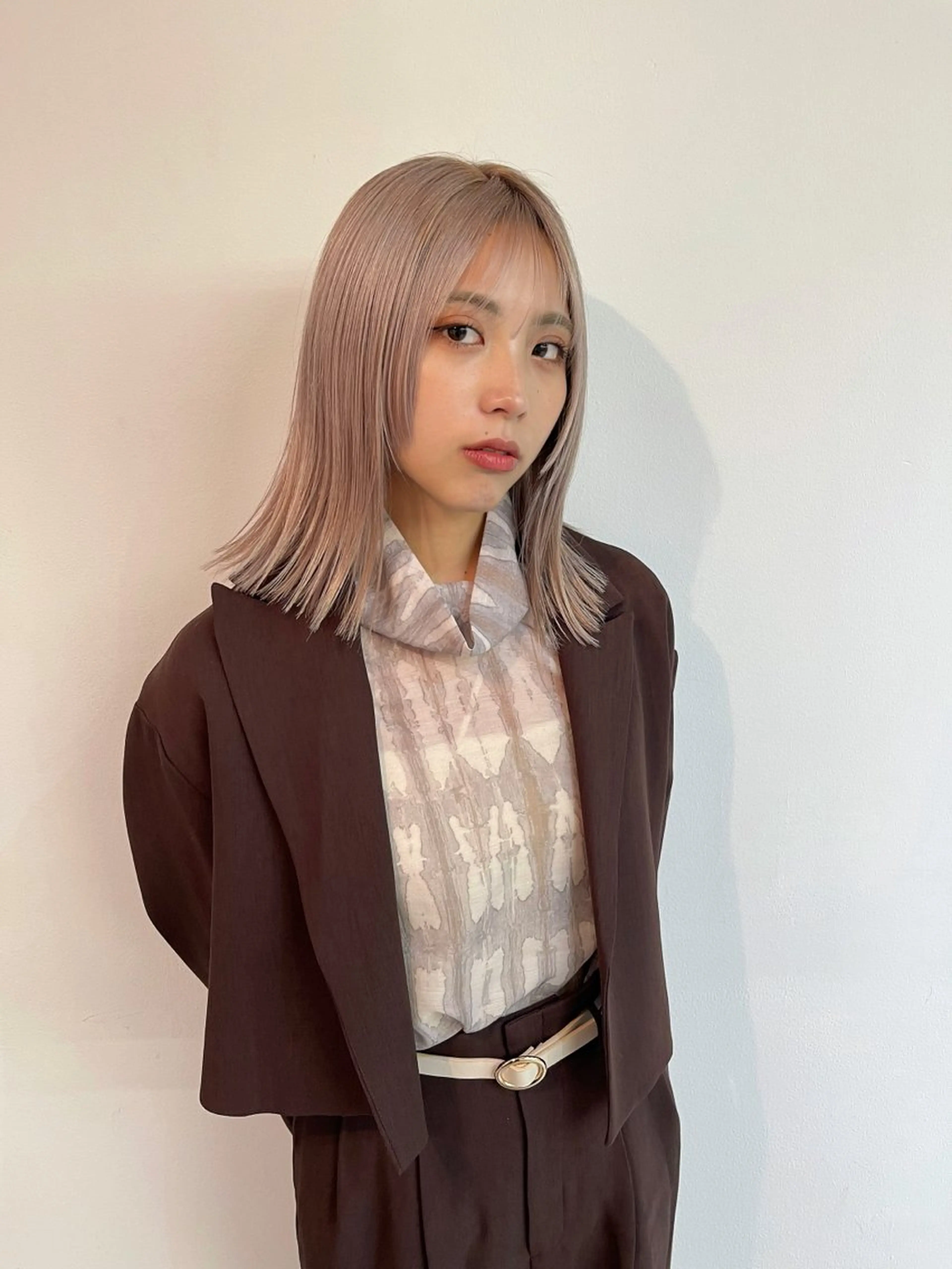 ミディアム カット ヘアカラー トリートメント LUCCI所属・udaハイトーン /ボブ/レイヤーのヘアスタイル