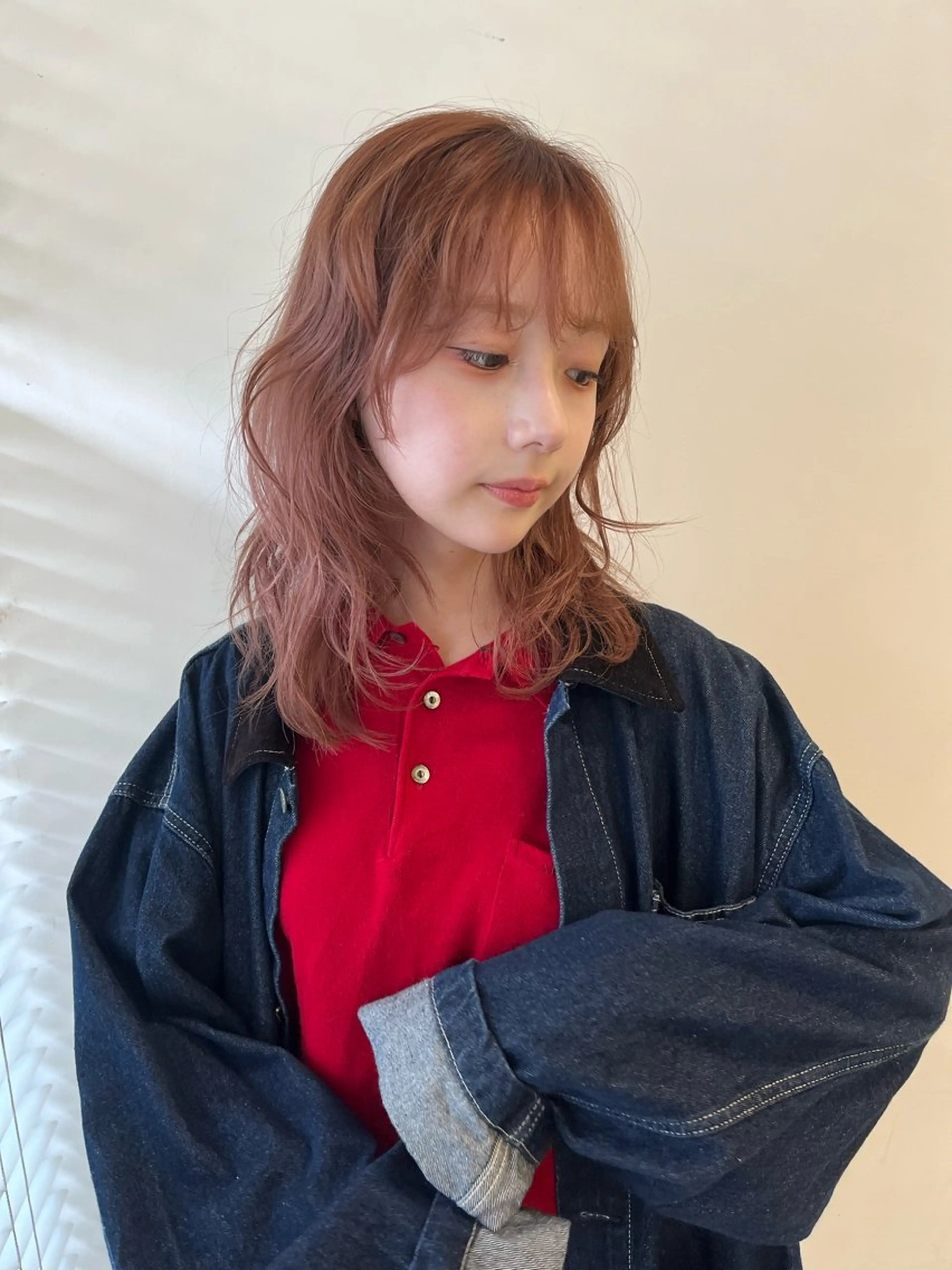 ミディアム カラー カット ヘアカラー kchiara所属・yura /レイヤーカットのヘアスタイル