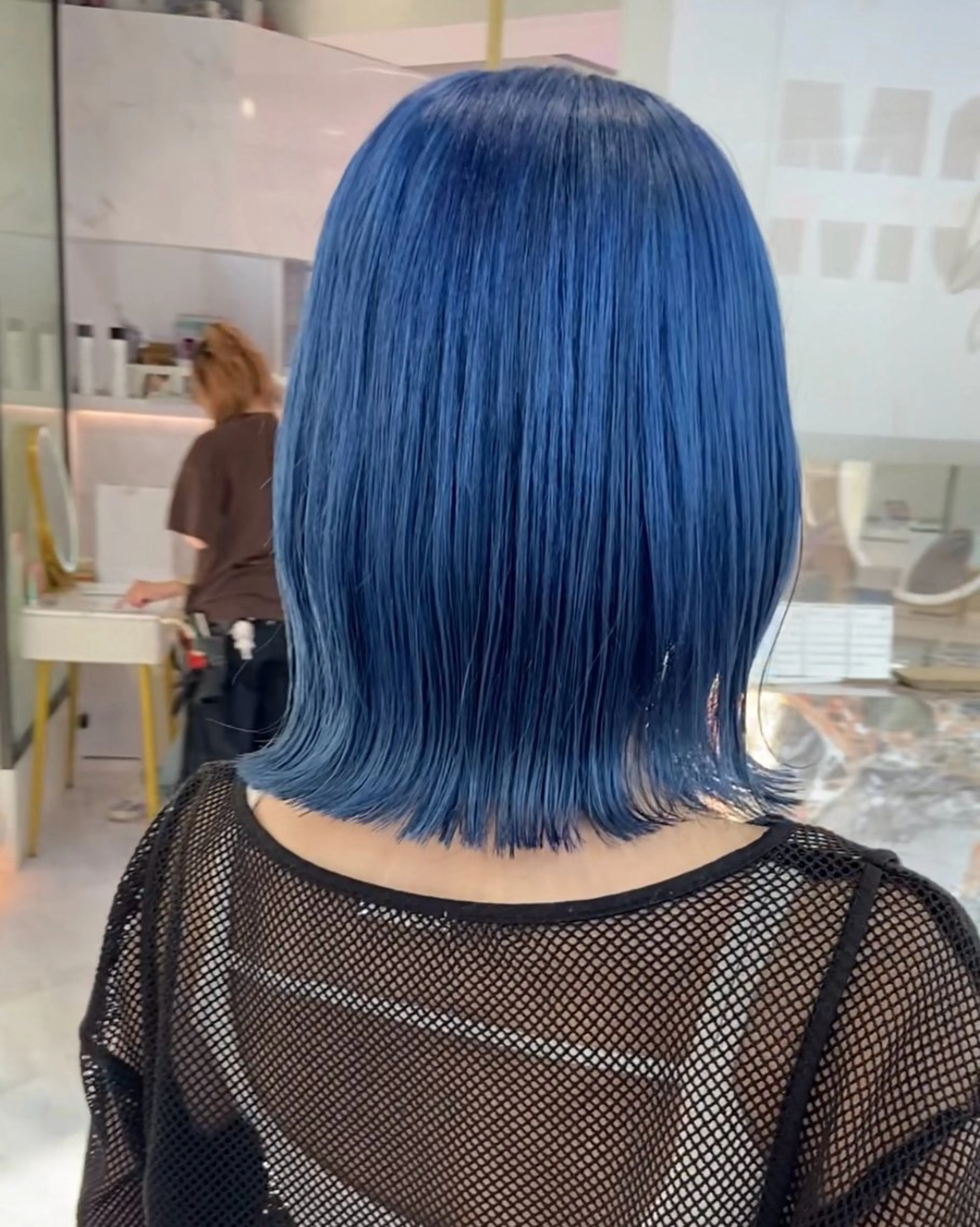 ショート カラー ブルーカラー ネイビーカラー ボブ カット ヘアカラー トリートメント 名駅/ハイトーン /Y2k/YUNAのヘアスタイル