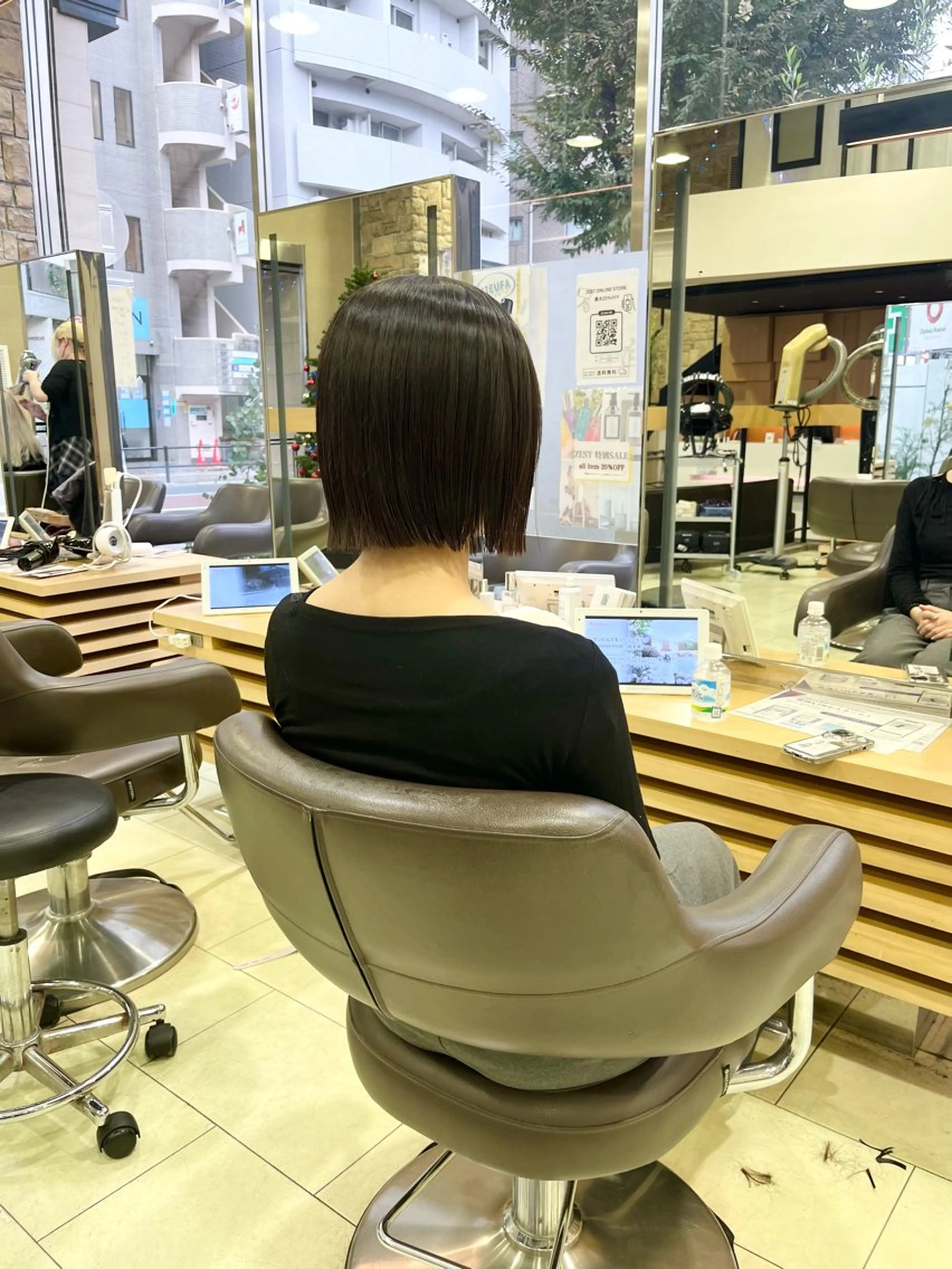 ショート 切りっぱなしボブ ボブ カット トリートメント ヘアセット･ネイル 🎀あんりん🎀のヘアスタイル