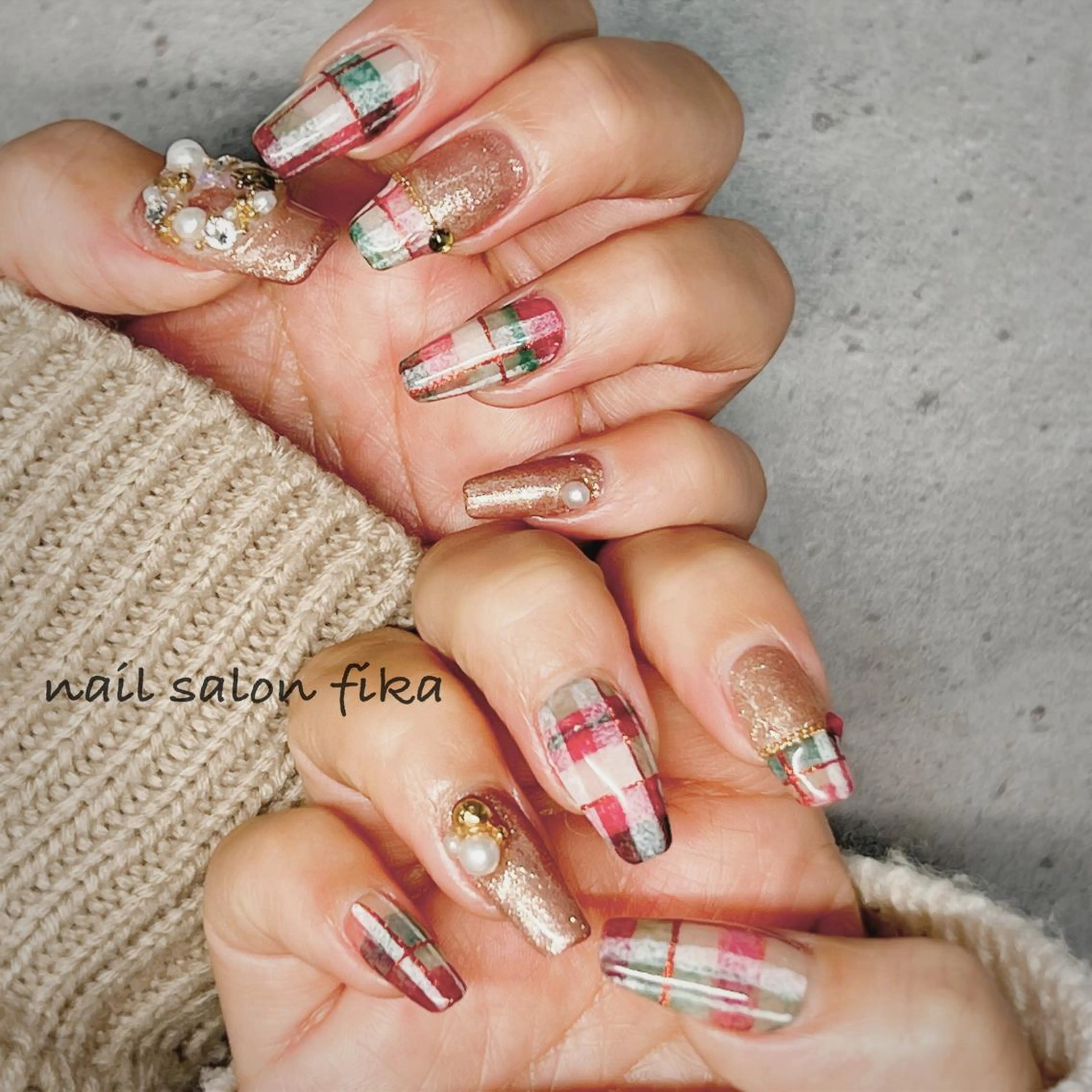 ネイル 冬ネイル クリスマス nail salon fikaのネイルデザイン