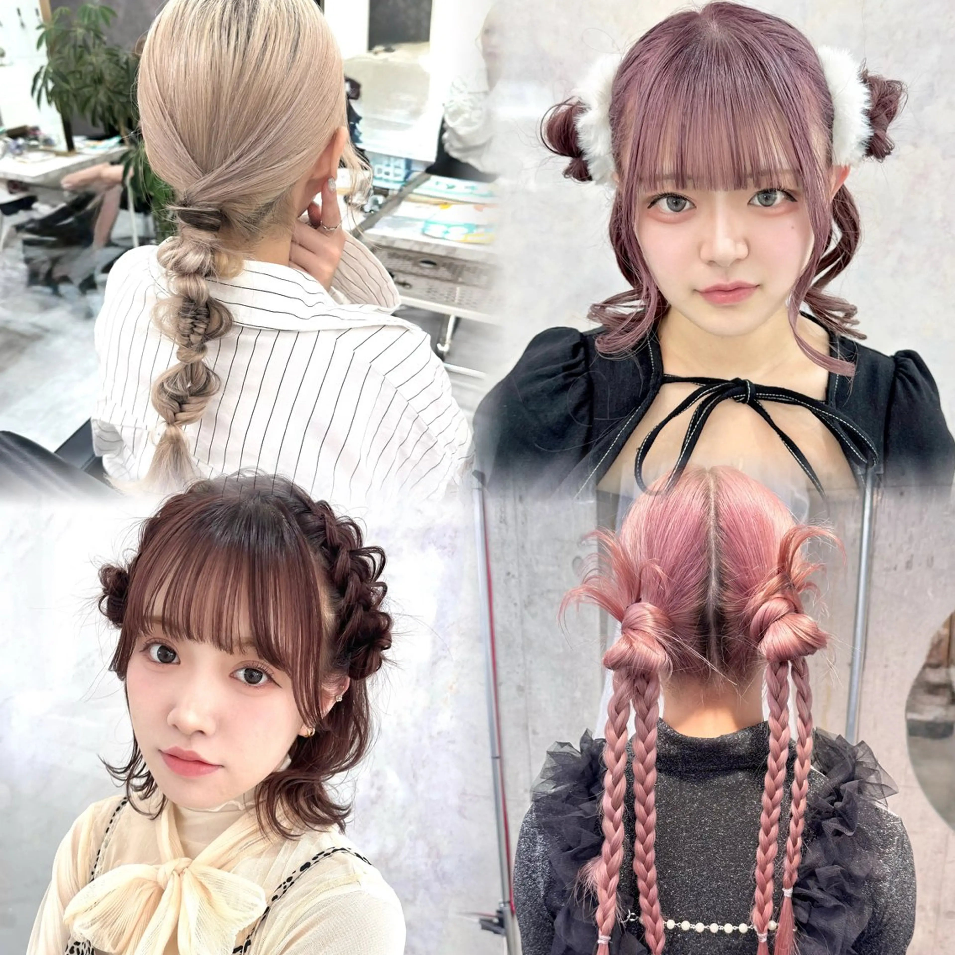ロング カラー パーマ ヘアアレンジ メンズ キッズ ヘアカラー トリートメント ヘアセット ✨艶ハイトーン/ 💗モモ໒꒱のヘアスタイル
