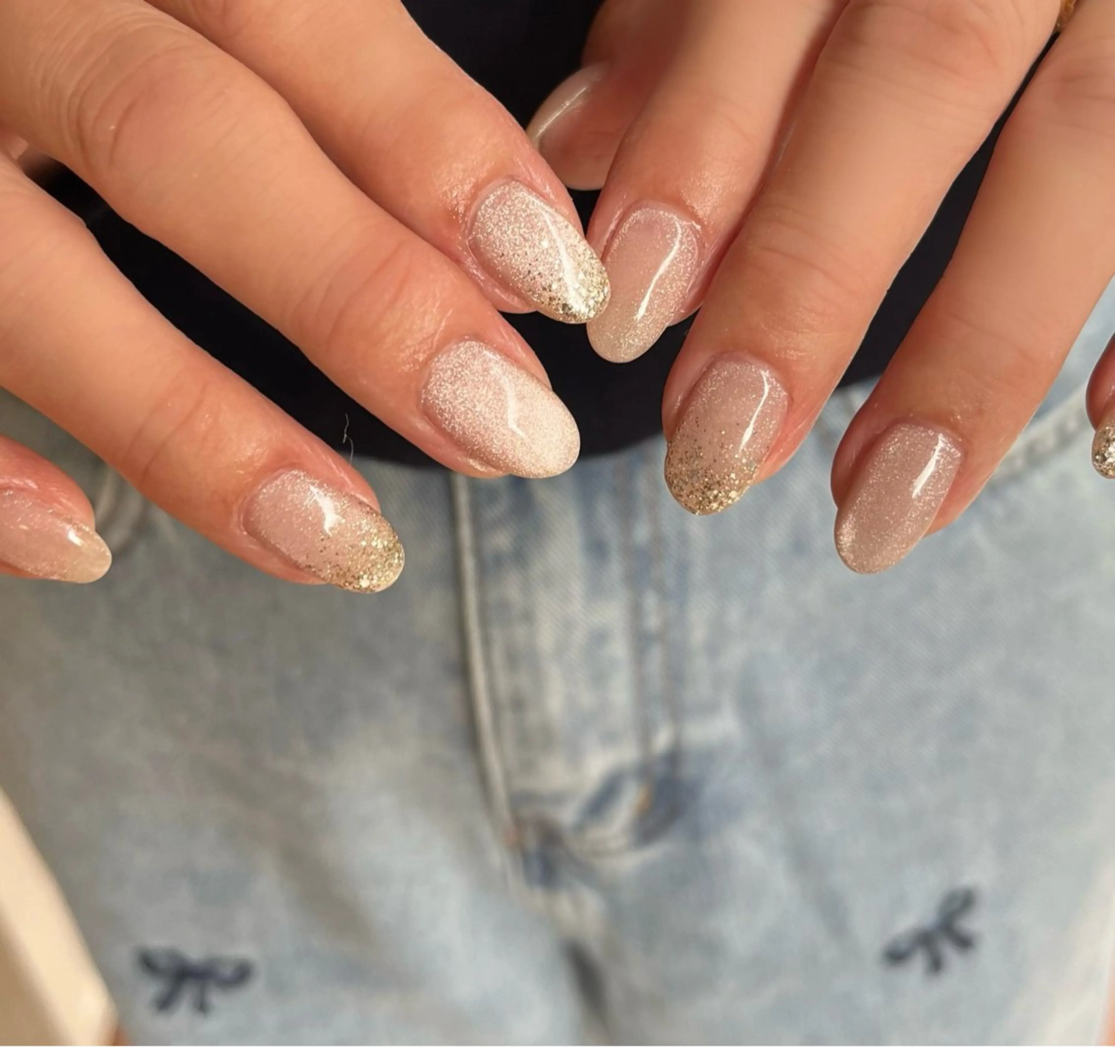 ネイル グラデーション ラメ(グリッター) ラメグラデーション マグネットネイル ピンク ballie／小野原 なつみのネイルデザイン