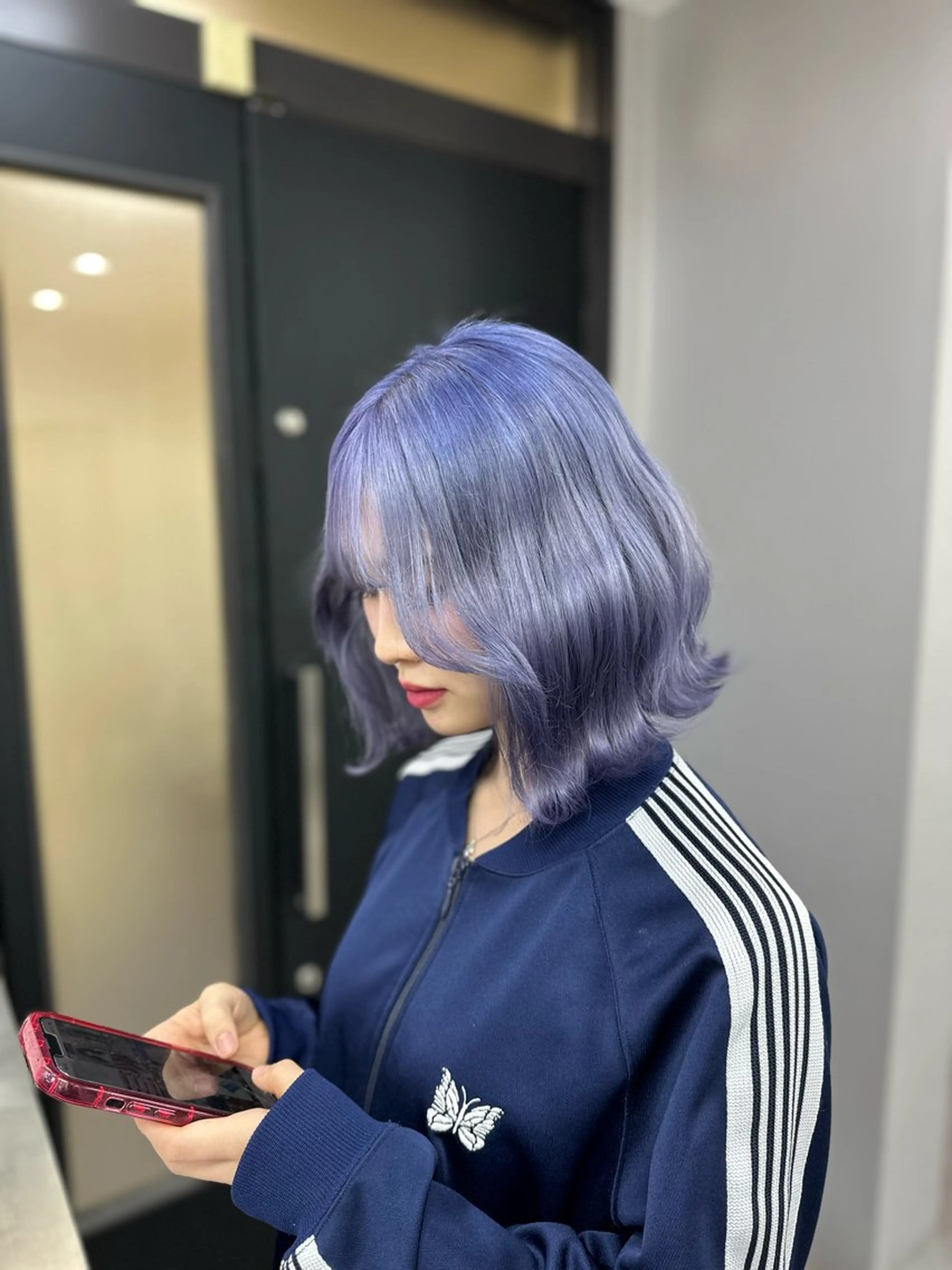 ミディアム カラー ブリーチ ブルーカラー GIMMICK pasha所属・天野 タイナのヘアスタイル