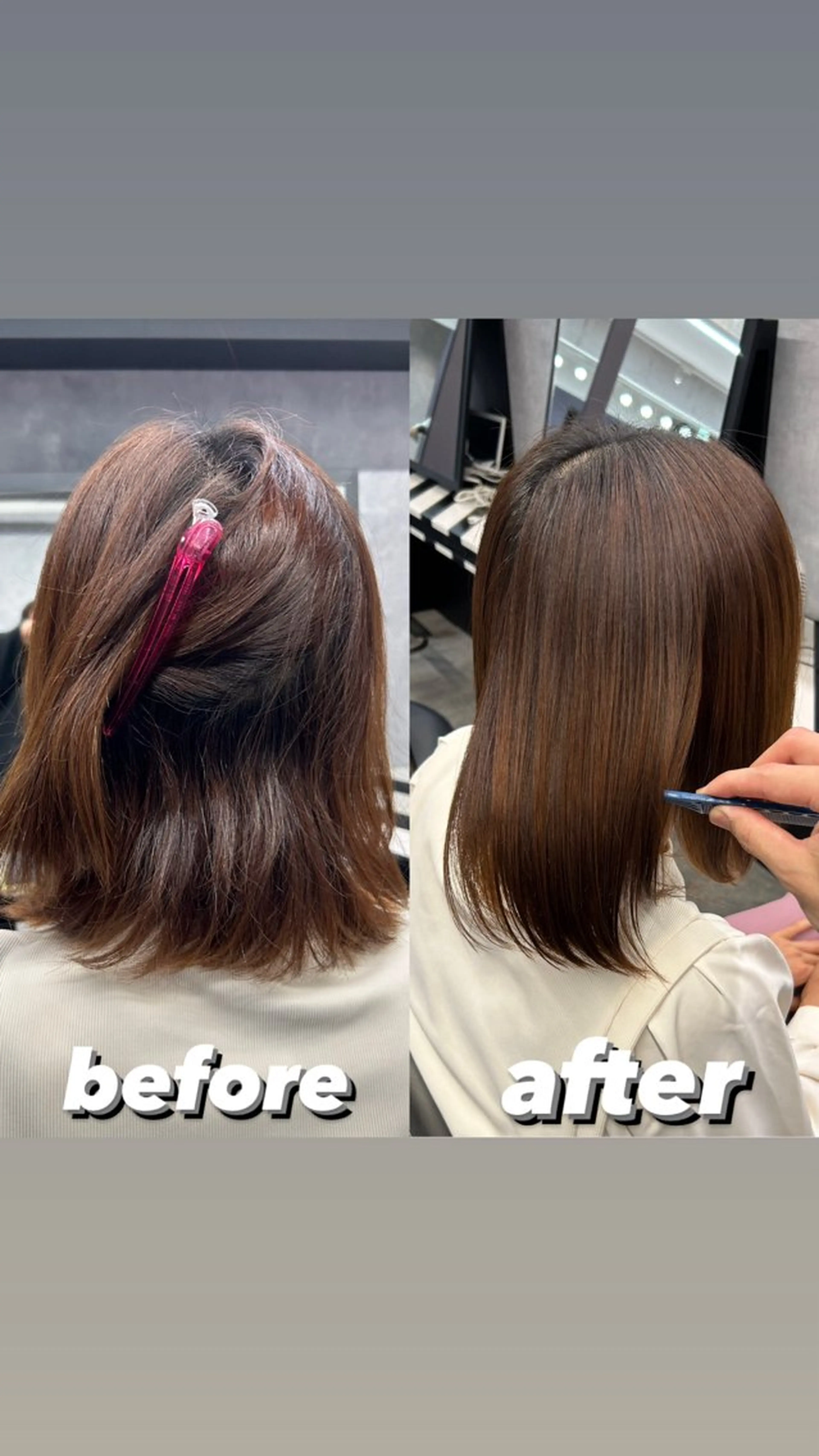 ミディアム 髪質改善 縮毛矯正 トリートメント 酸性ストレート Hui.所属・縮毛矯正・髪質改善 特化 出納 直起のヘアスタイル