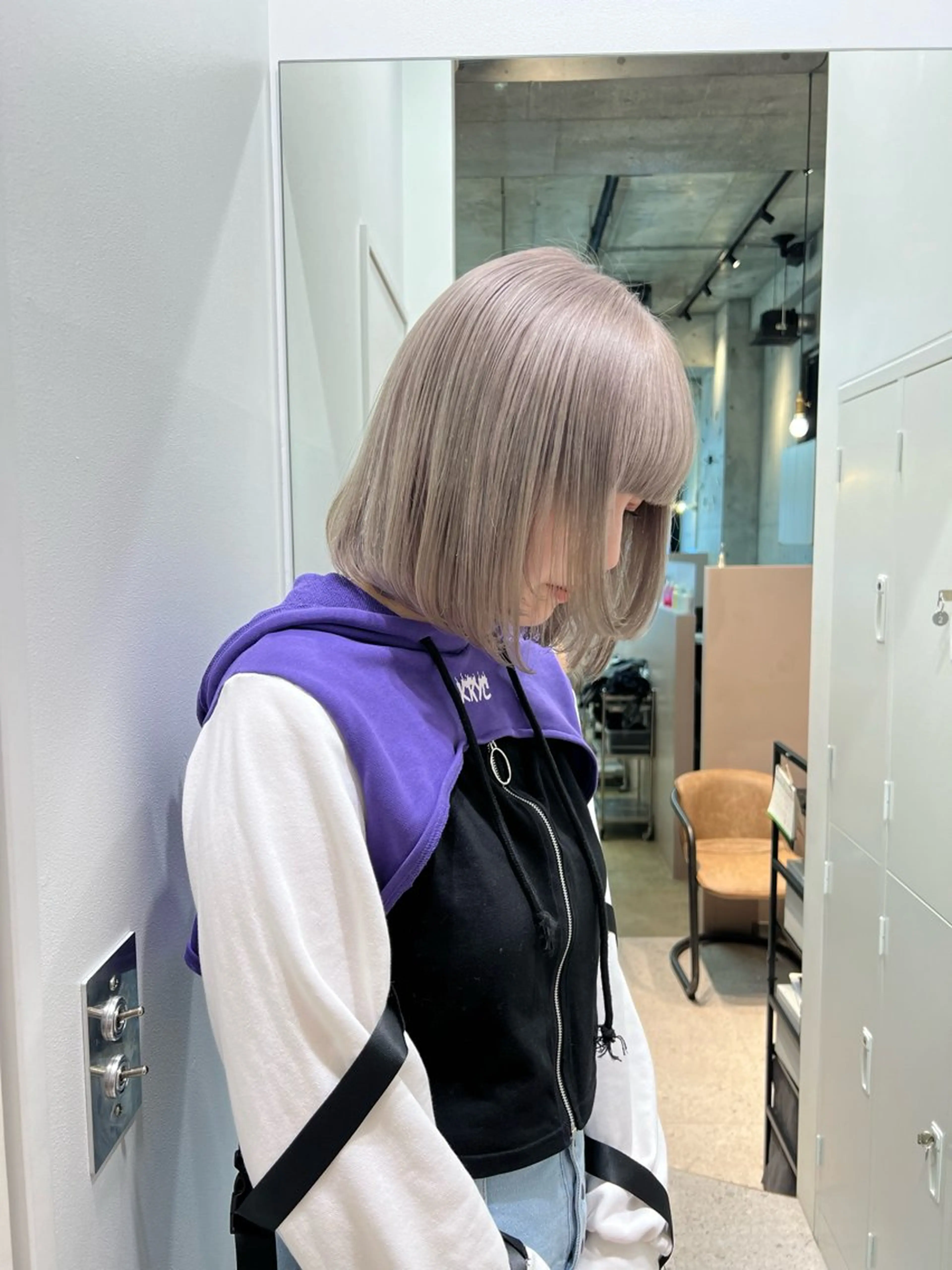 ミディアム カラー カコ/レイヤーカット ヘアアレンジのヘアスタイル