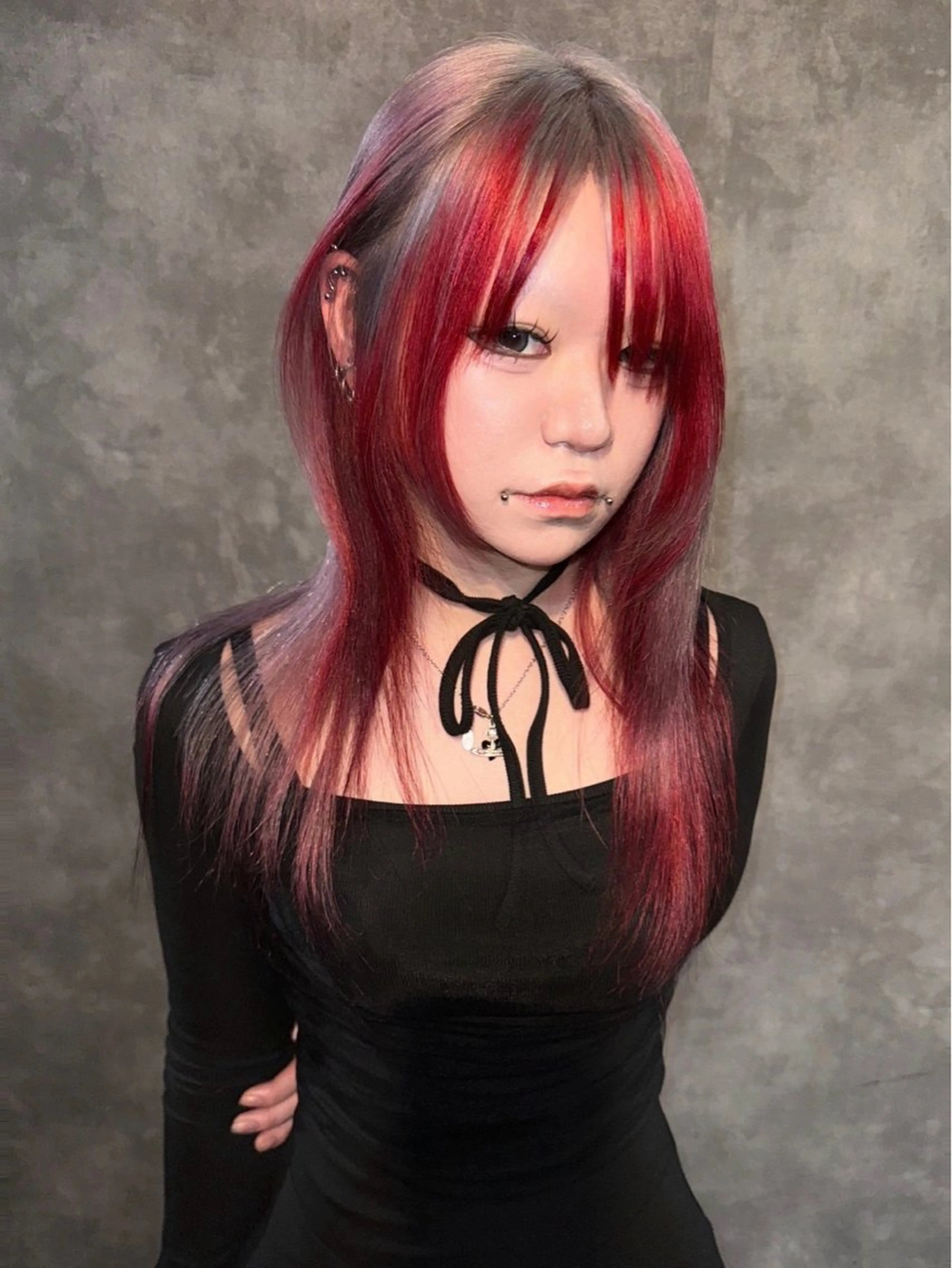 ミディアム 夏季 デザインカラー /ブリーチカラーのヘアスタイル