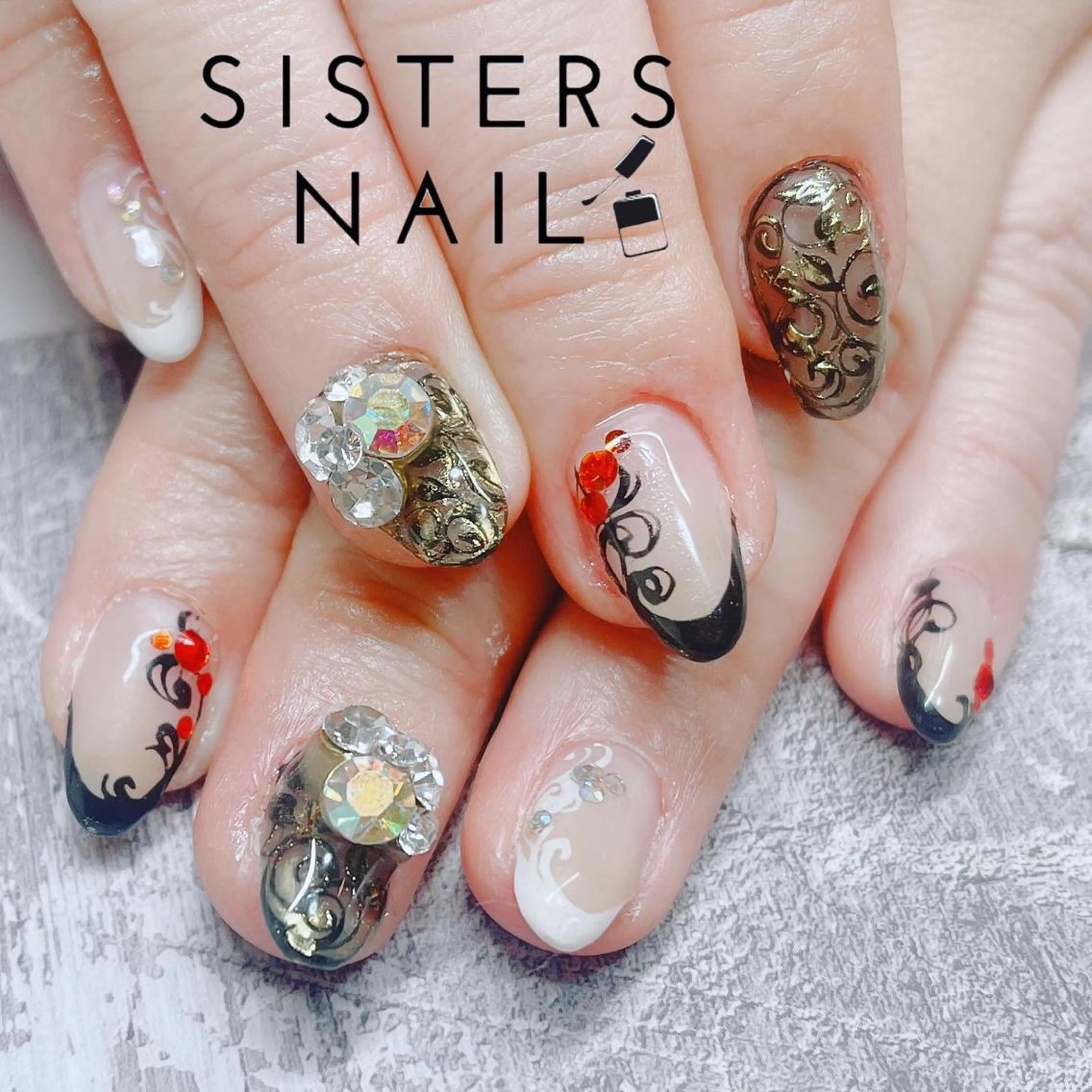 ネイル アートネイル フレンチネイル 春ネイル 冬ネイル ハンドネイル ハンドケア sisters nail.fのネイルデザイン