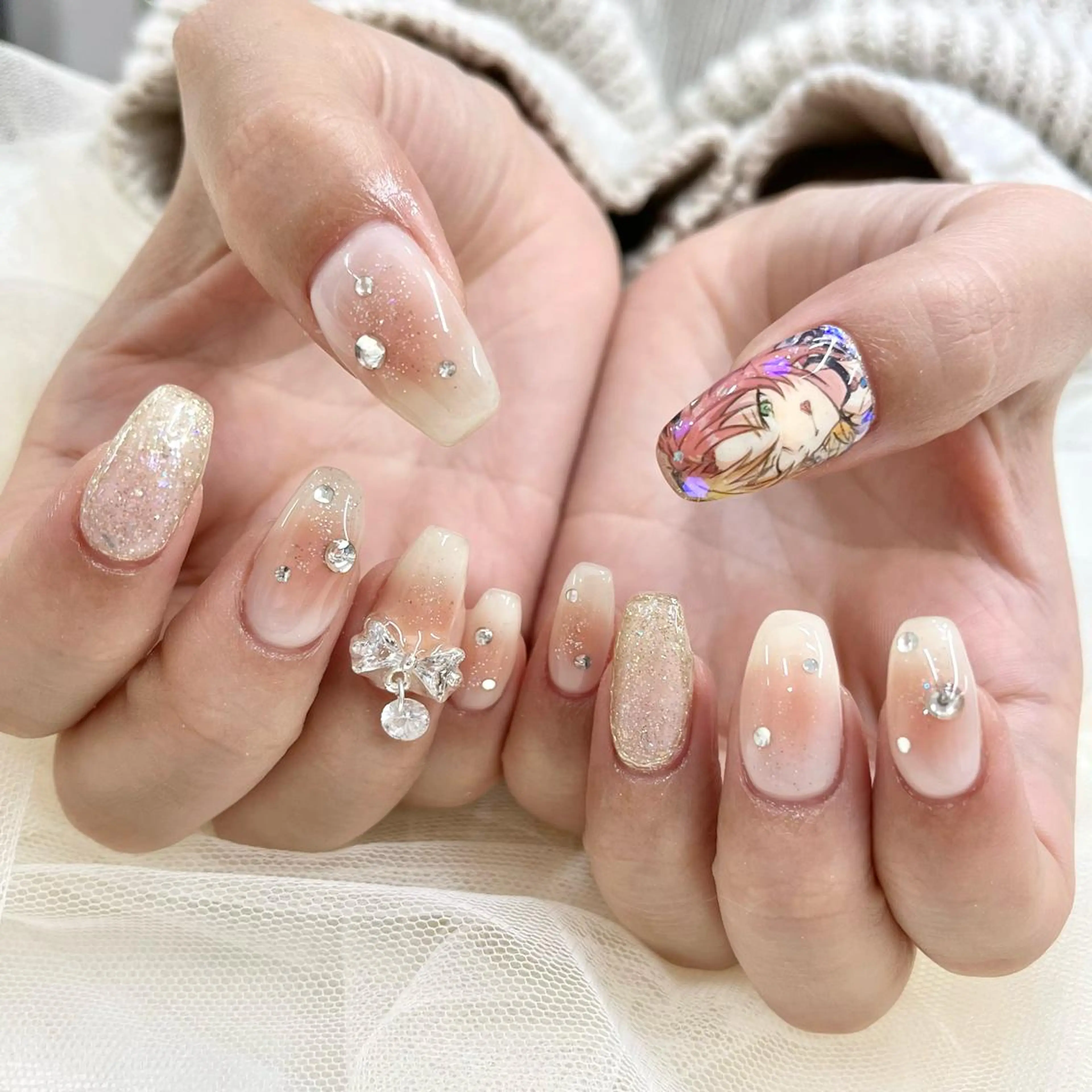 セミロング ハンドネイル 池袋痛ネイル Nok. 渡辺のネイルデザイン