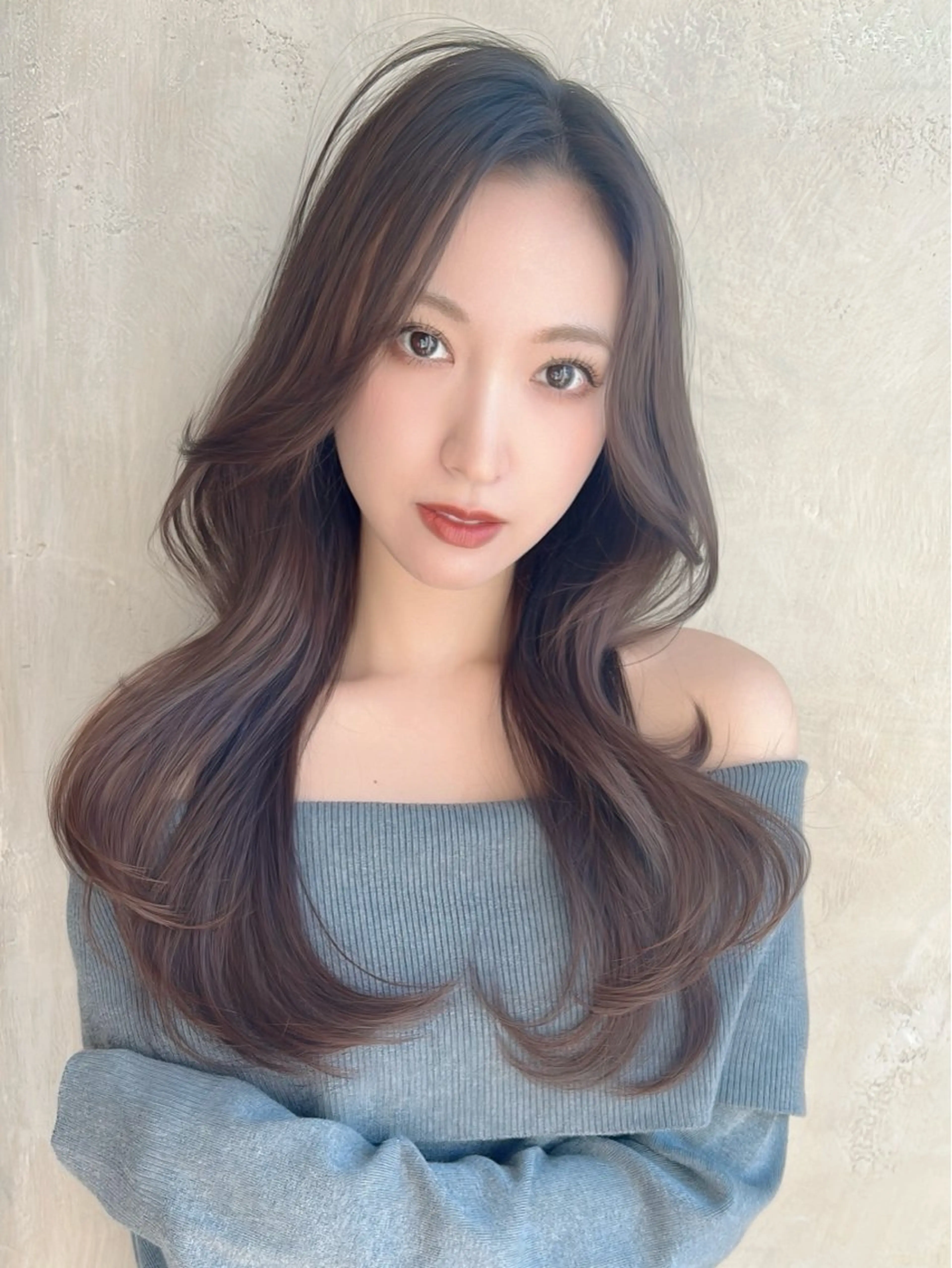 ロング カラー パーマ カット ヘアカラー トリートメント 新宿✨顔周りカット 韓国ヘア/坂本亜裟海のヘアスタイル