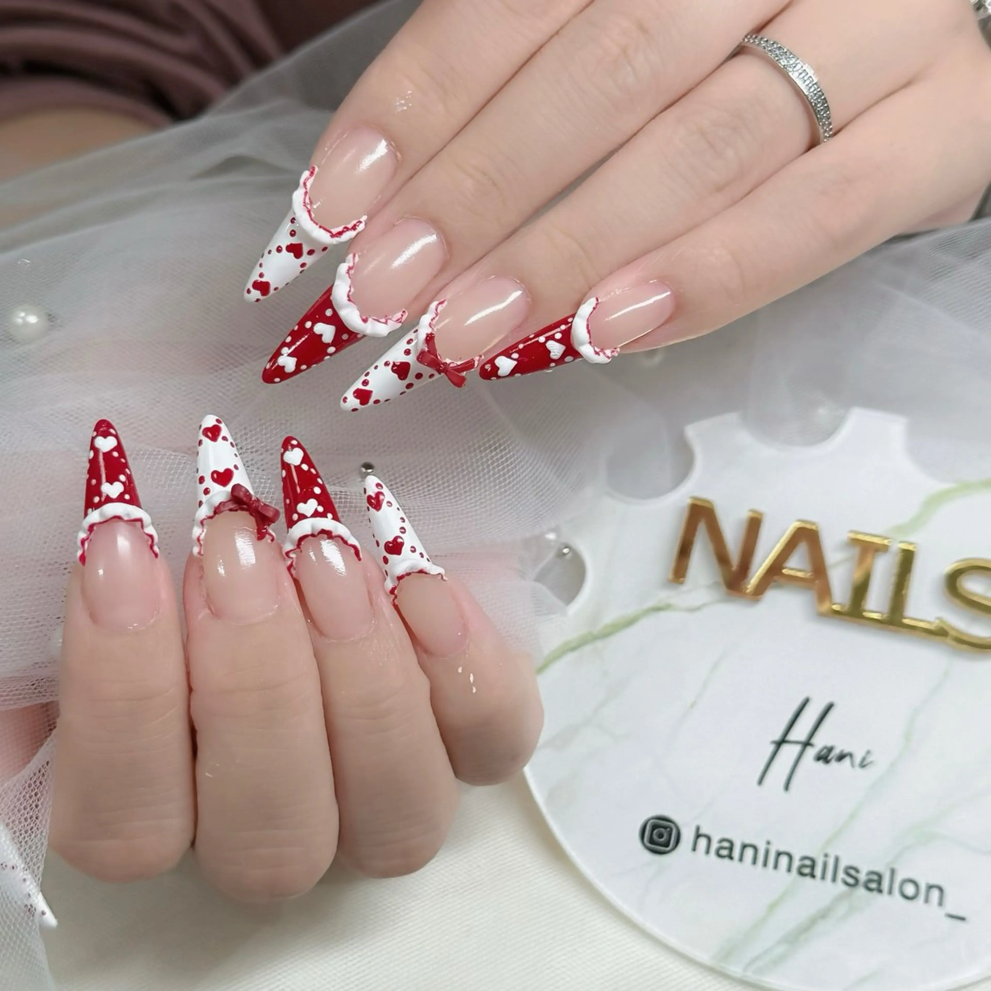 ネイル フットネイル フレンチネイル グラデーション 韓国ネイル ロングネイル ハンドネイル Hani Nail Salonのネイルデザイン