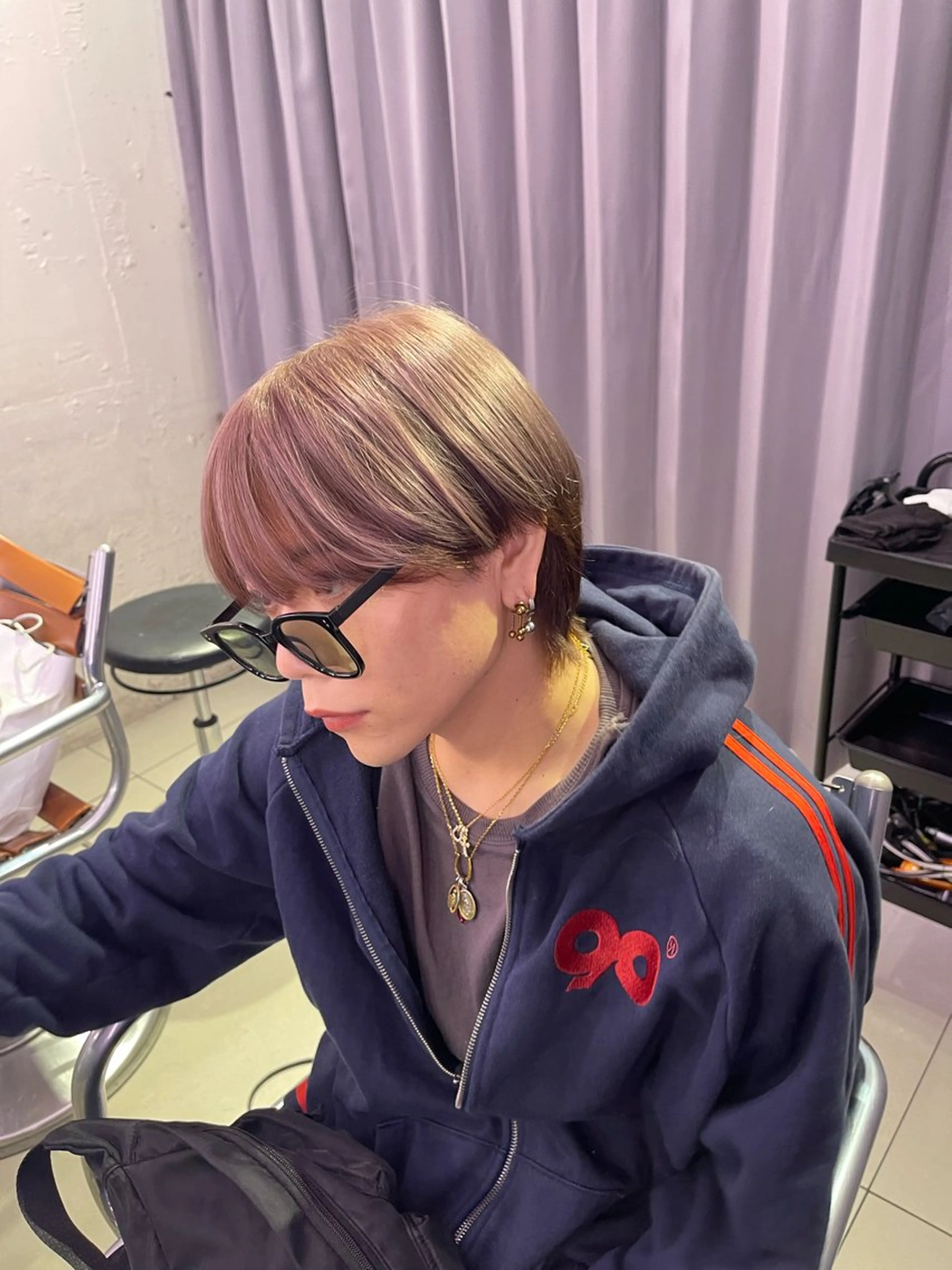 カラー メンズ SALOWIN渋谷caldo店所属・SERINA/ウルフ 、デザインカラーのヘアスタイル