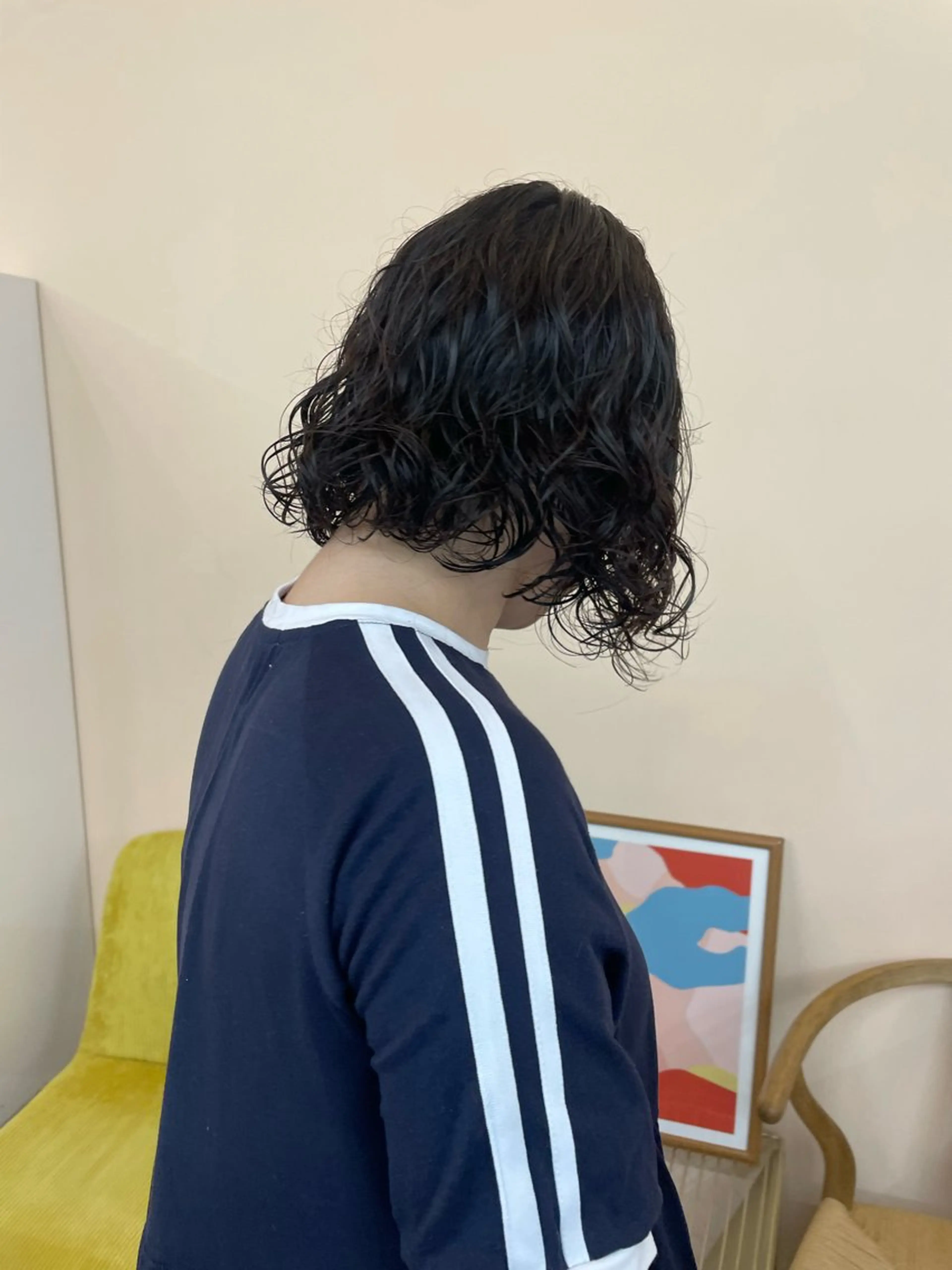 ミディアム パーマ カットモデル/ ハイトーン/ゆうあのヘアスタイル