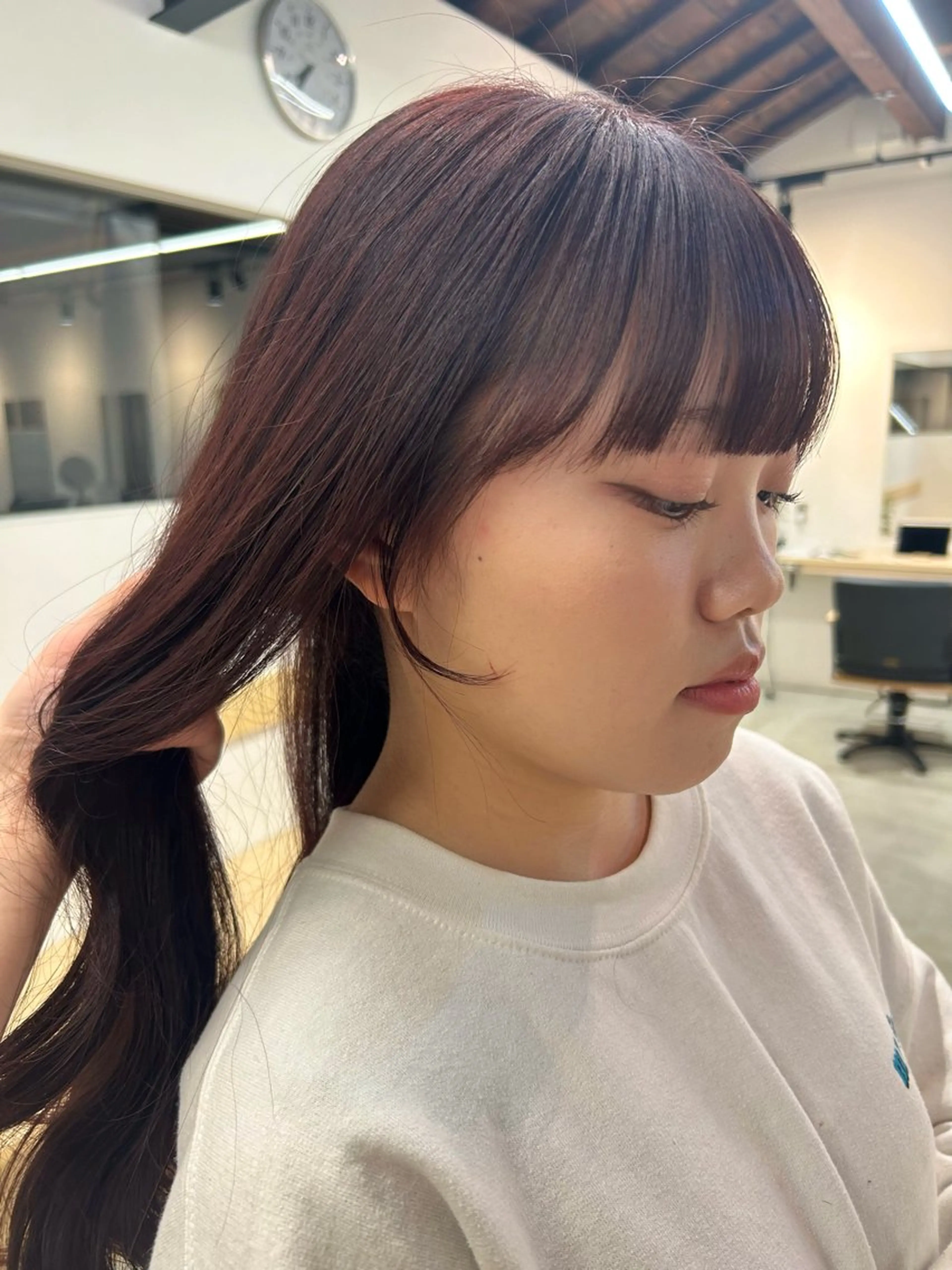 ロング カラー 顔周りカット 透明感カラー/ 顔周りcut♡シホのヘアスタイル