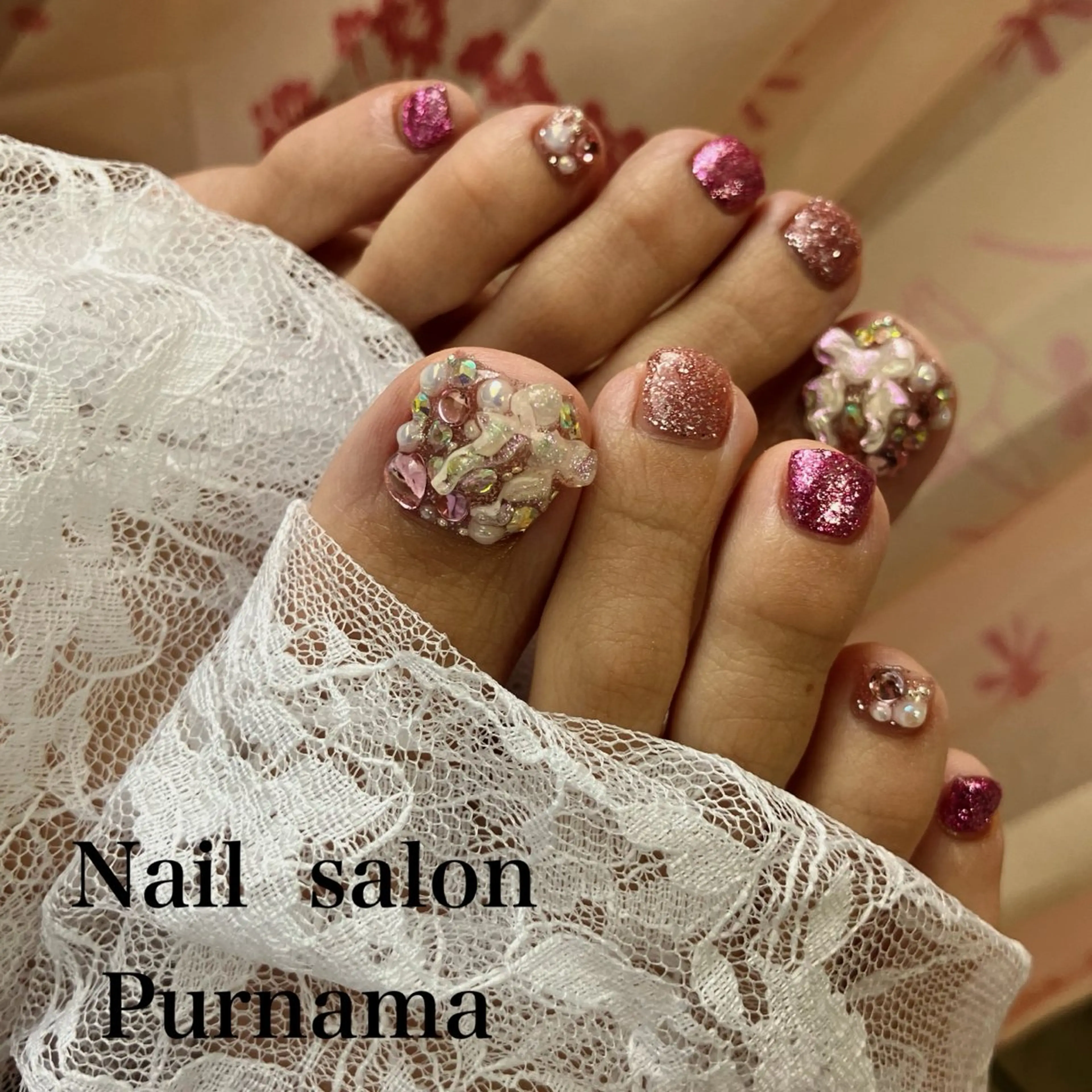 ネイル フットネイル Purnama(ﾌﾟﾙﾅﾓ)所属・Purnama あきのネイルデザイン