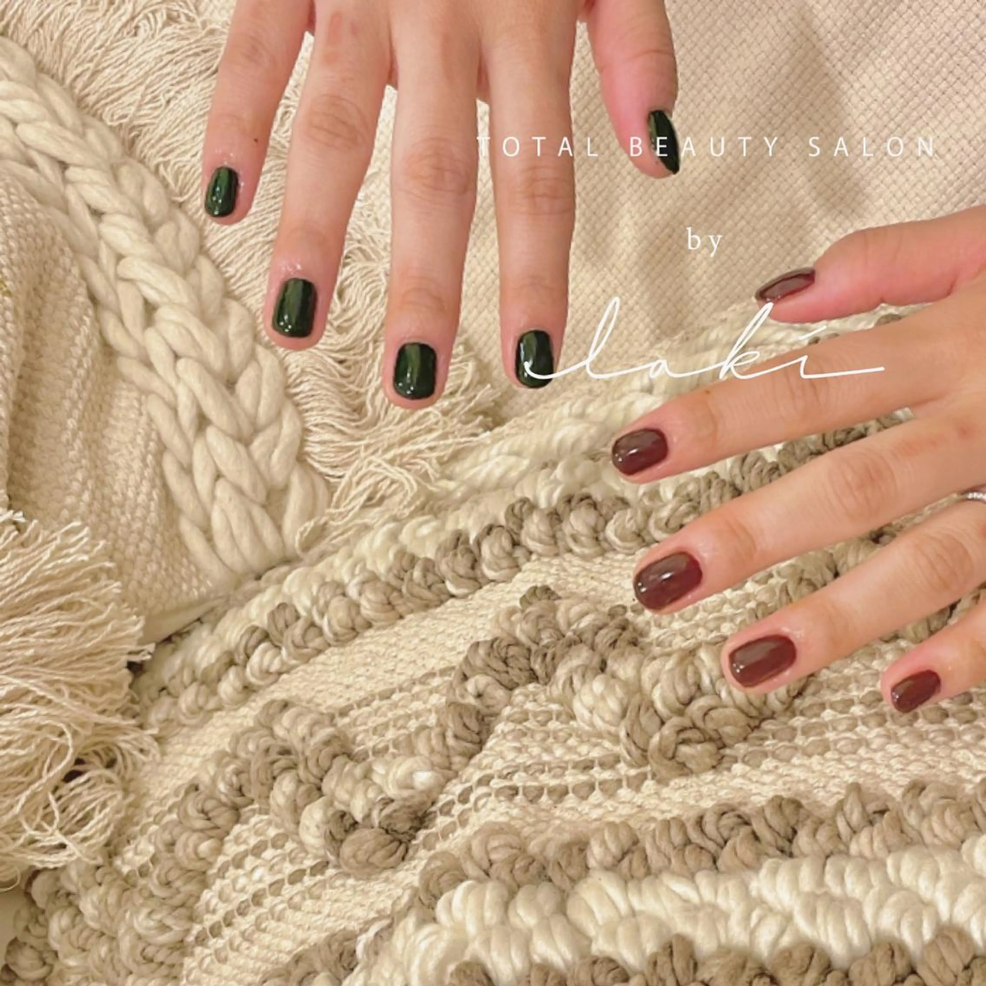 ネイル ボルドー グリーン my&所属・my&_ maimiのネイルデザイン