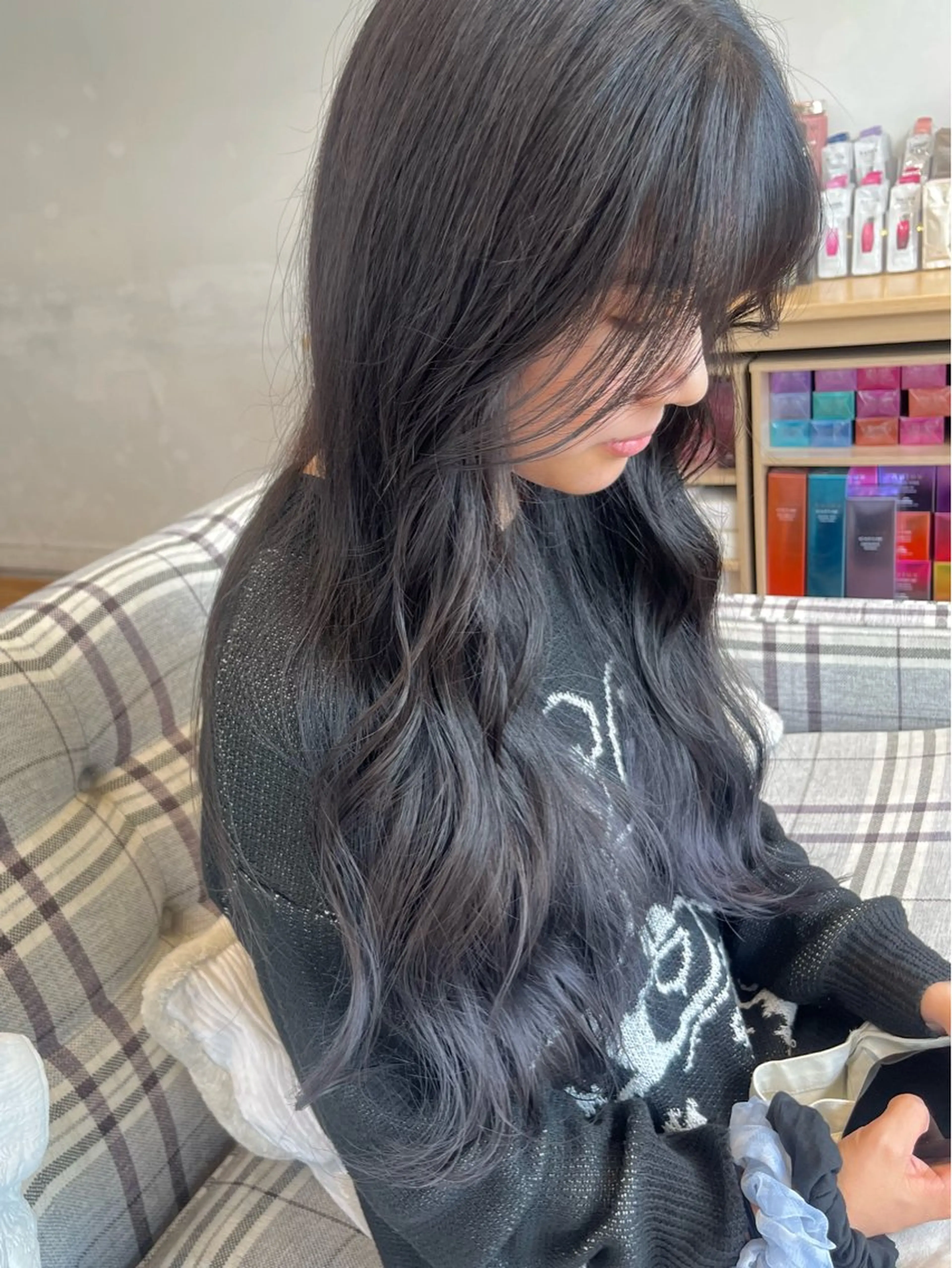ロング カラー シルバー ヘアカラー 暖色カラー/似合わせ カット/名古屋/辻のヘアスタイル