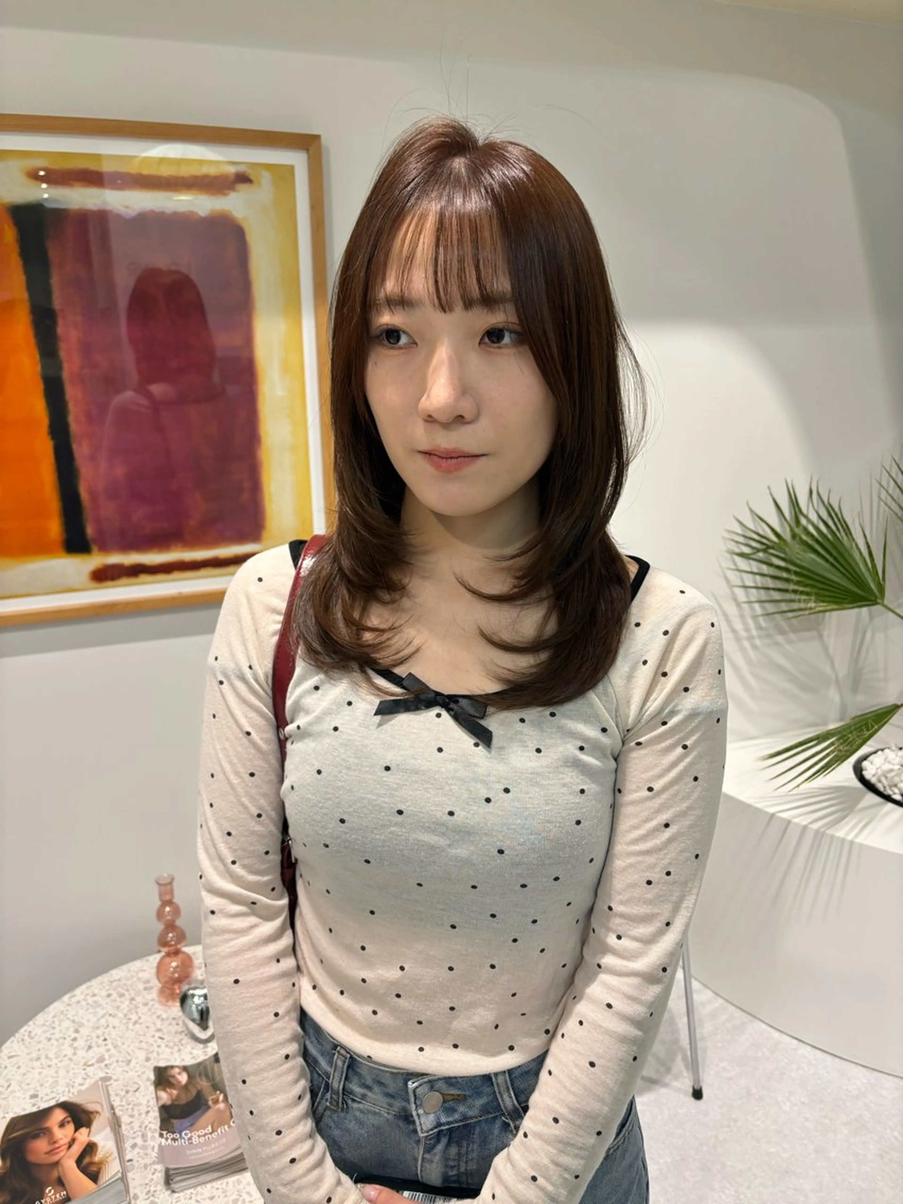 ミディアム カラー グレージュ レイヤーカット カット ヘアカラー トリートメント レイヤーカット🎀 kanaのヘアスタイル