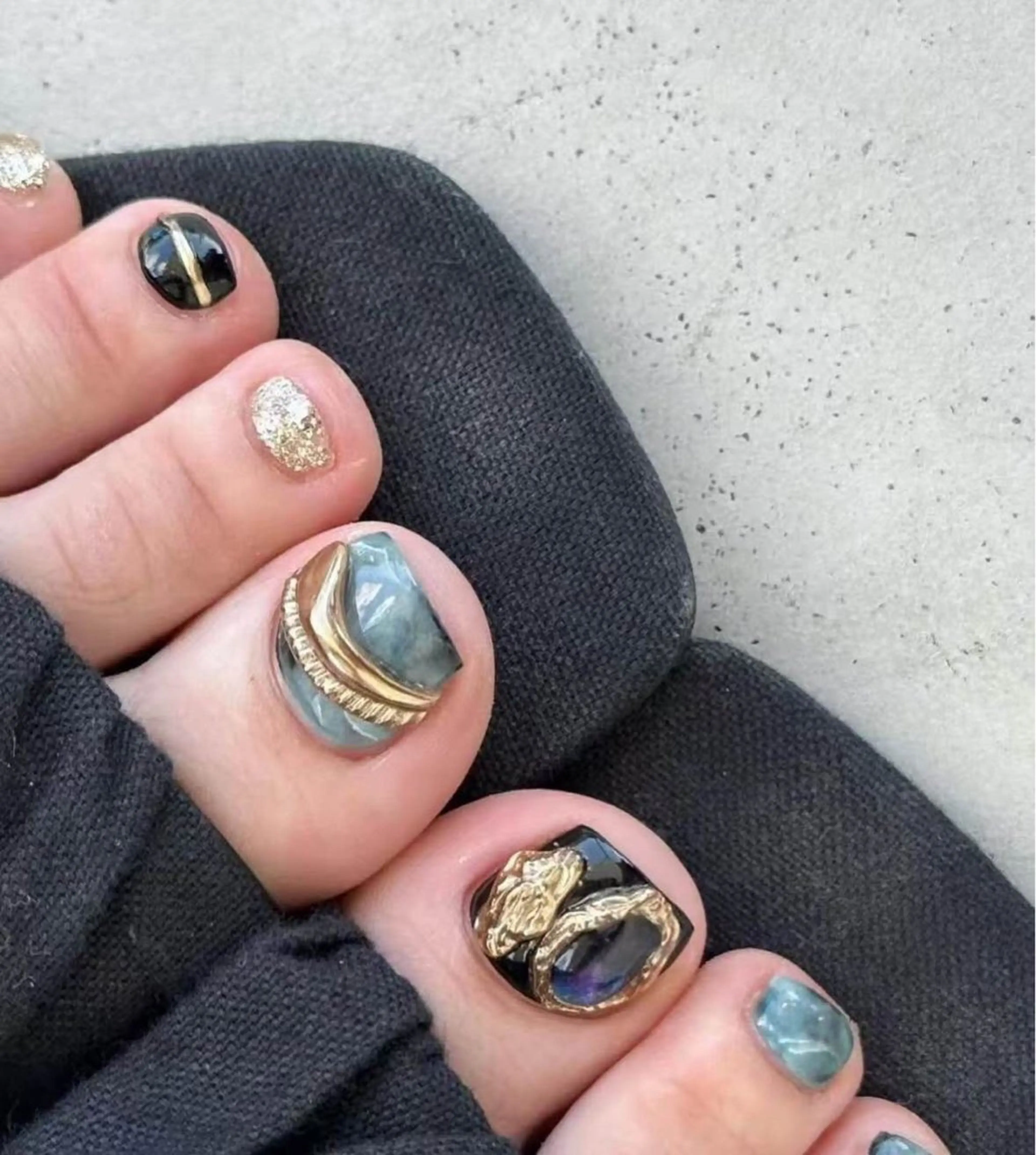 ネイル オーロラネイル フラワーネイル フットネイル フレンチネイル ジェルネイル フットネイル BabyYouMi ねねのネイルデザイン