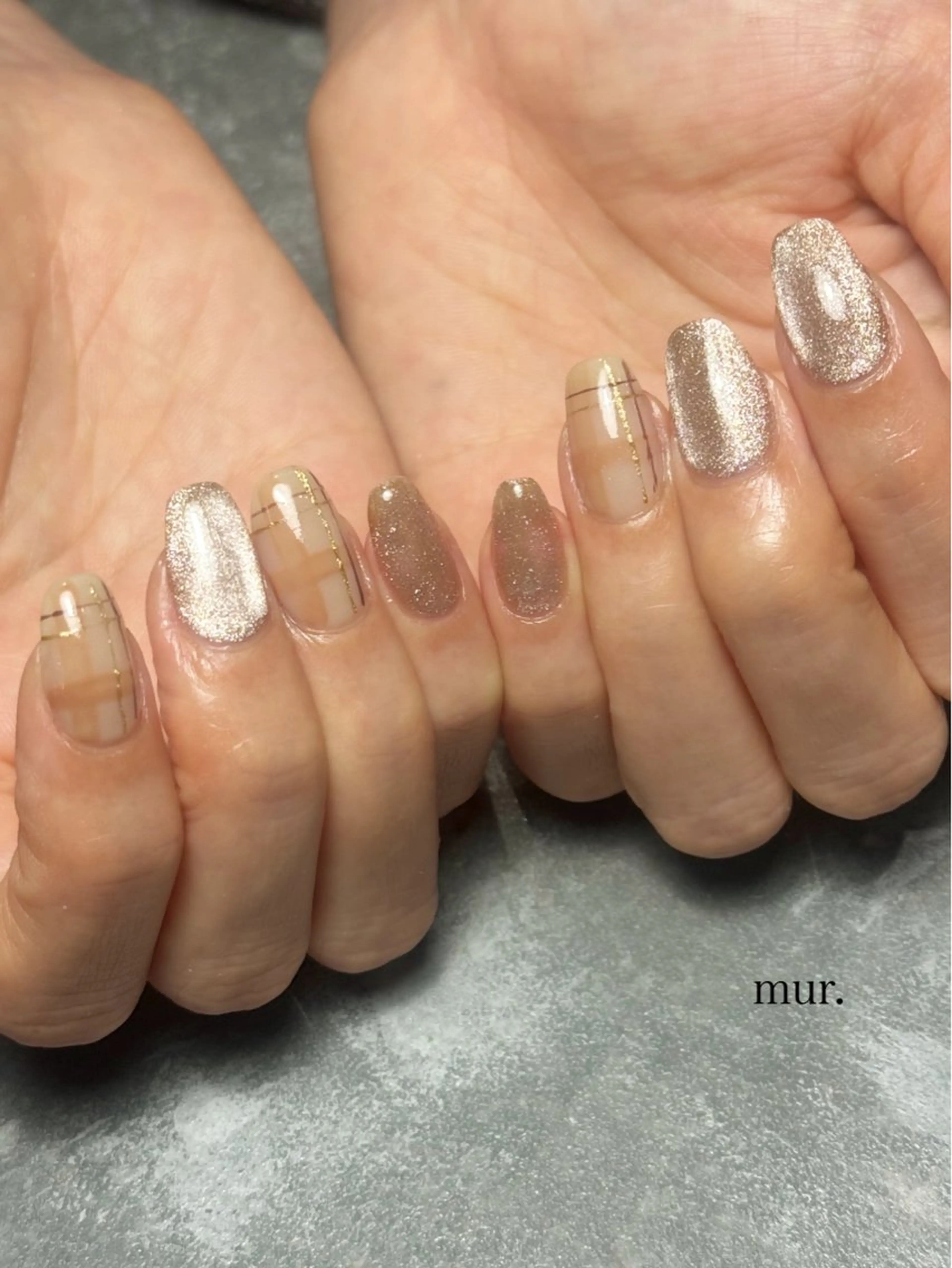 ネイル アートネイル キラキラネイル マグネットネイル ハンドネイル nail salon　mur.所属・mur. harukaのネイルデザイン