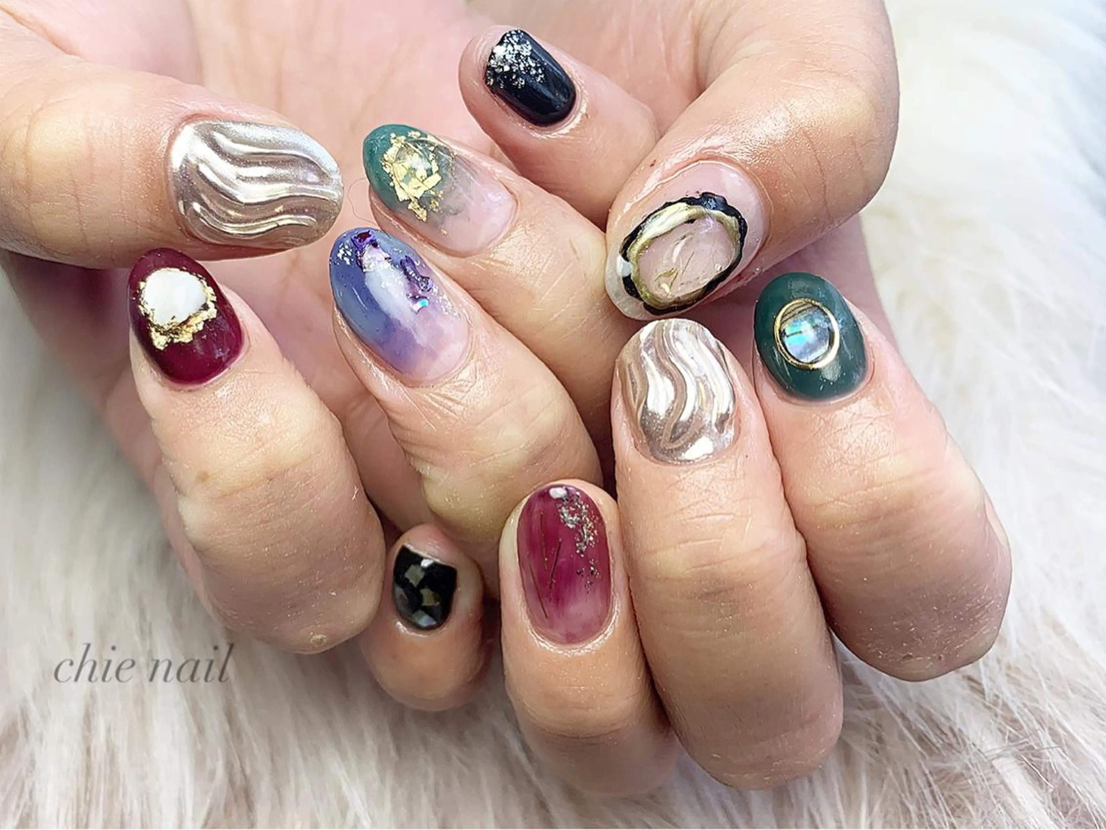 ネイル 持ち込み ニュアンスネイル ハンドネイル 森ノ宮❤︎ chieのネイルデザイン