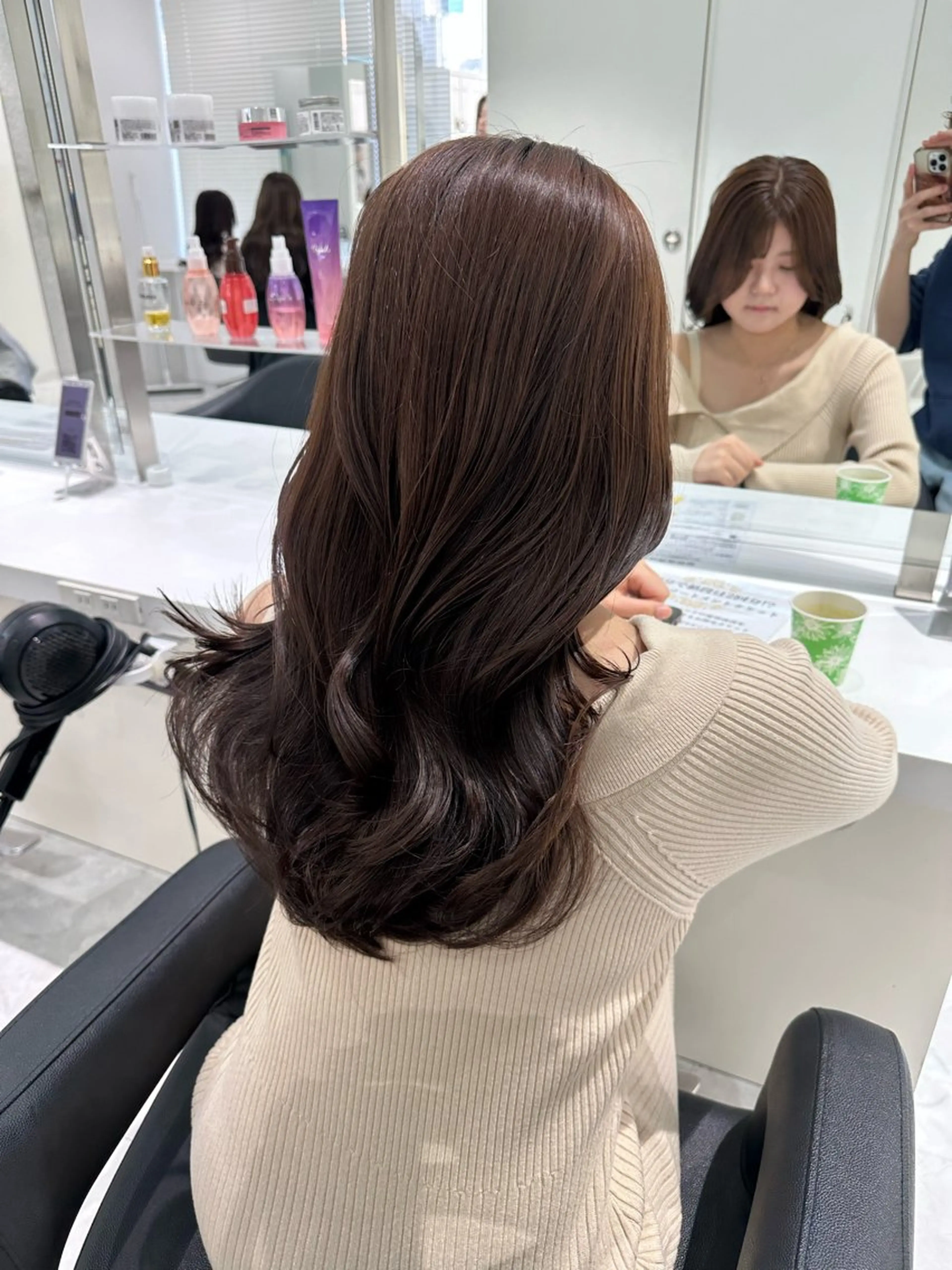 ロング カラー グレージュ 赤み消し透明感🩶 銀座Ryota🩶のヘアスタイル