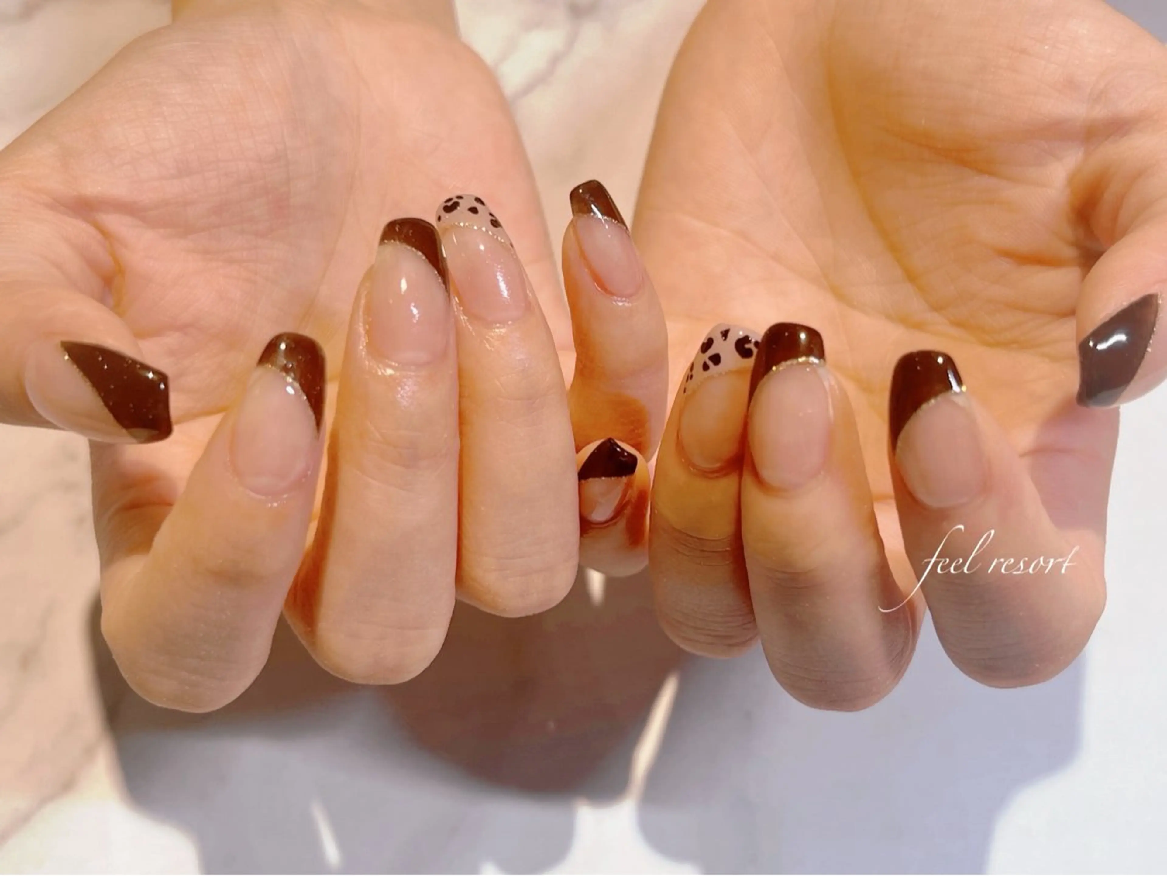 ネイル 長さ出し フットネイル フレンチネイル ジェルネイル ガラスフレンチ ハンドネイル Lien（リアン） 銀座駅6分のネイルデザイン