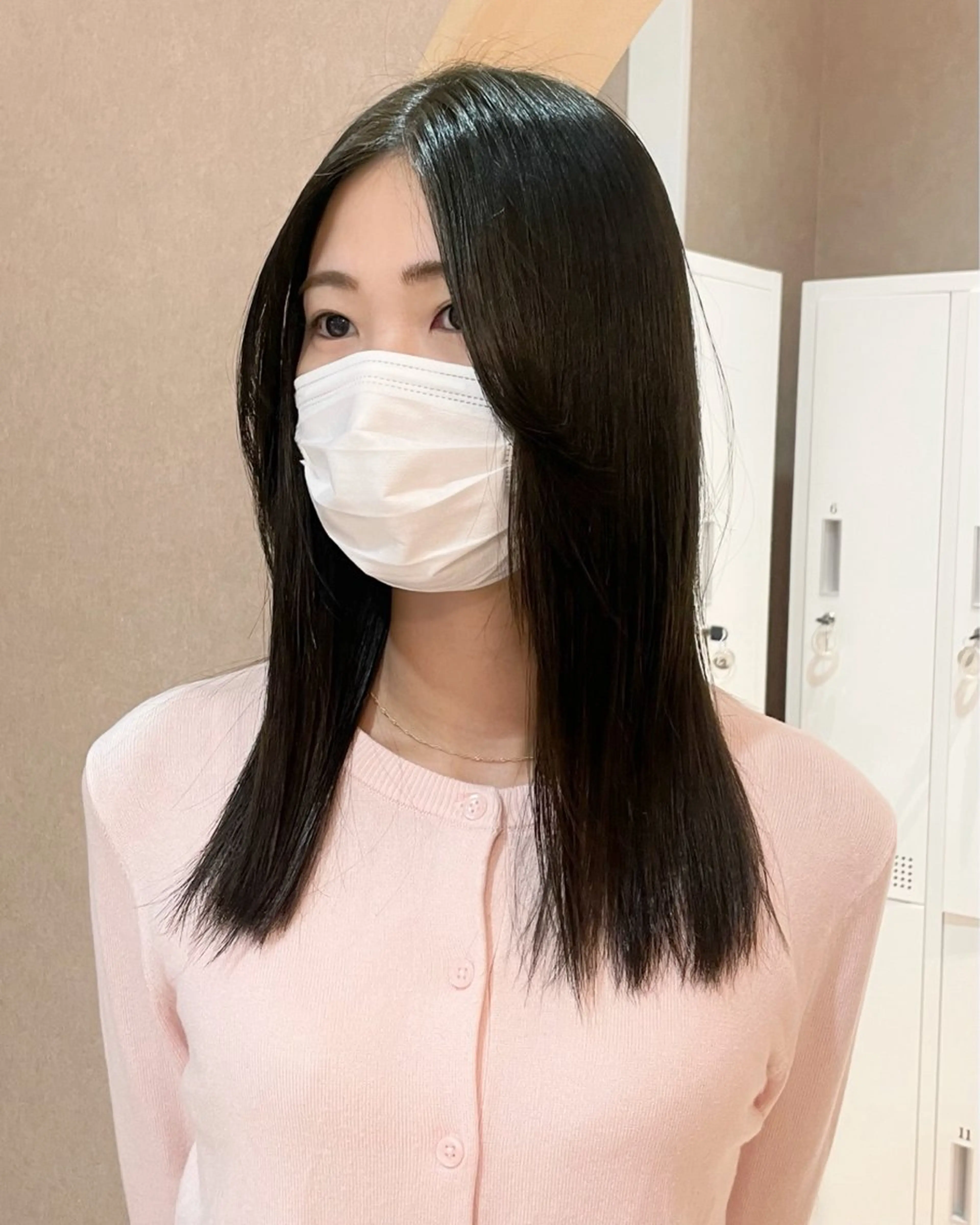 セミロング ヘアカラー トリートメント 似合わせ/ベージュ /レイヤー/りほ🤍のヘアスタイル