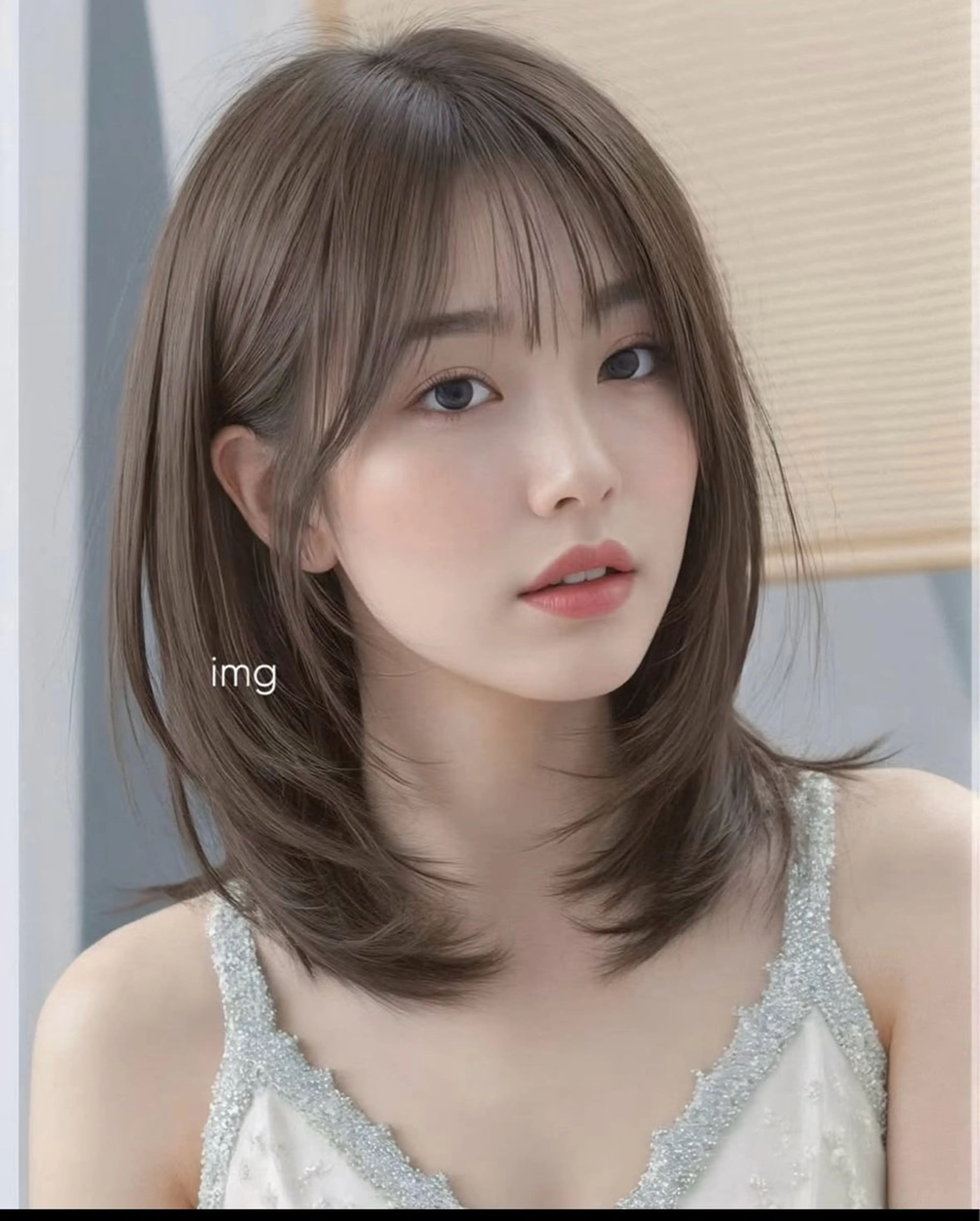 ミディアム カラー 韓国風レイヤーカット 松葉翔のヘアスタイル