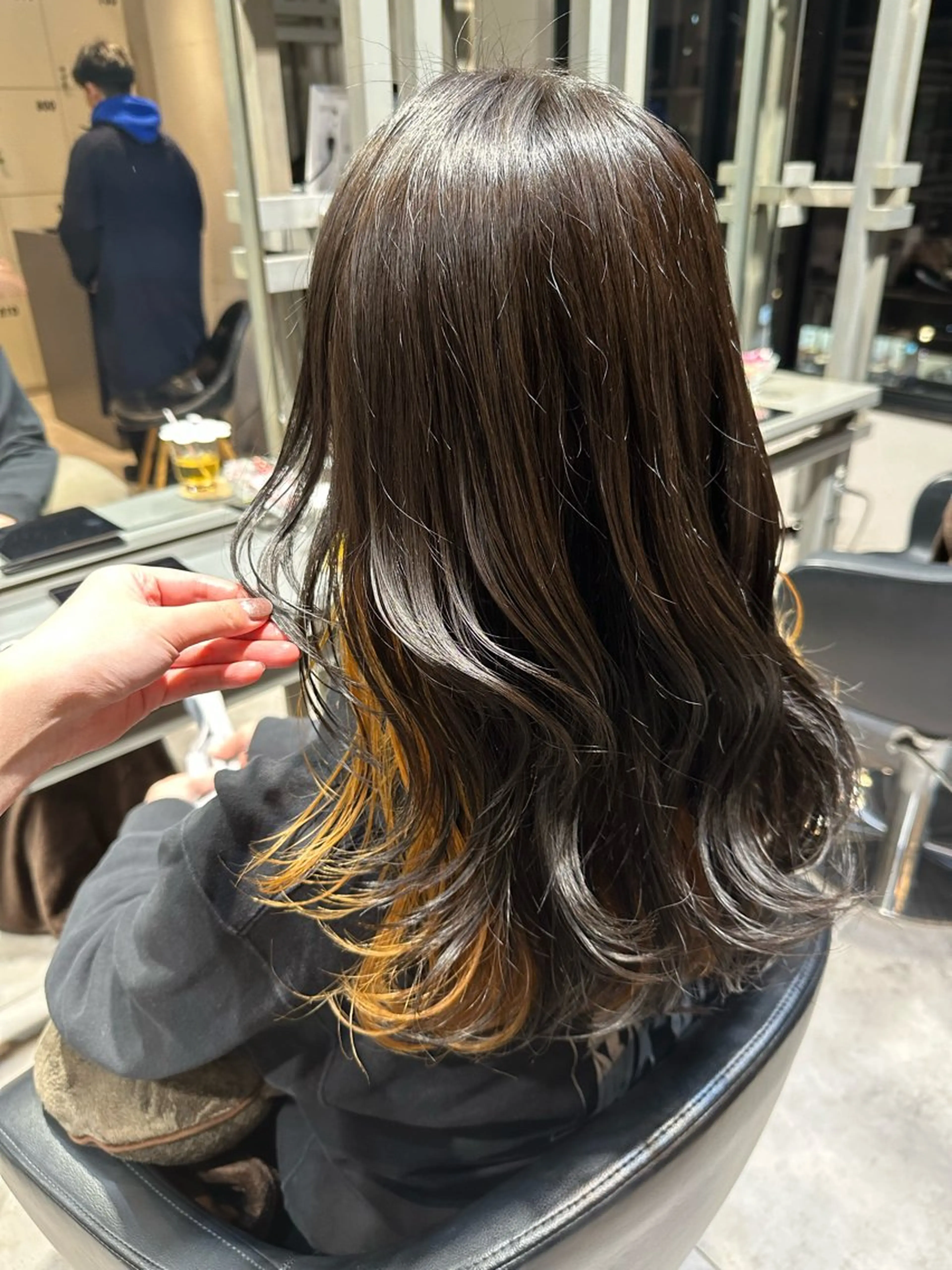セミロング カラー セミロングパーマ ハイライトカラー インナーカラー ハイライト 髪質改善 カット ヘアカラー トリートメント 透明感カラー/ボブ /佐藤伶のヘアスタイル