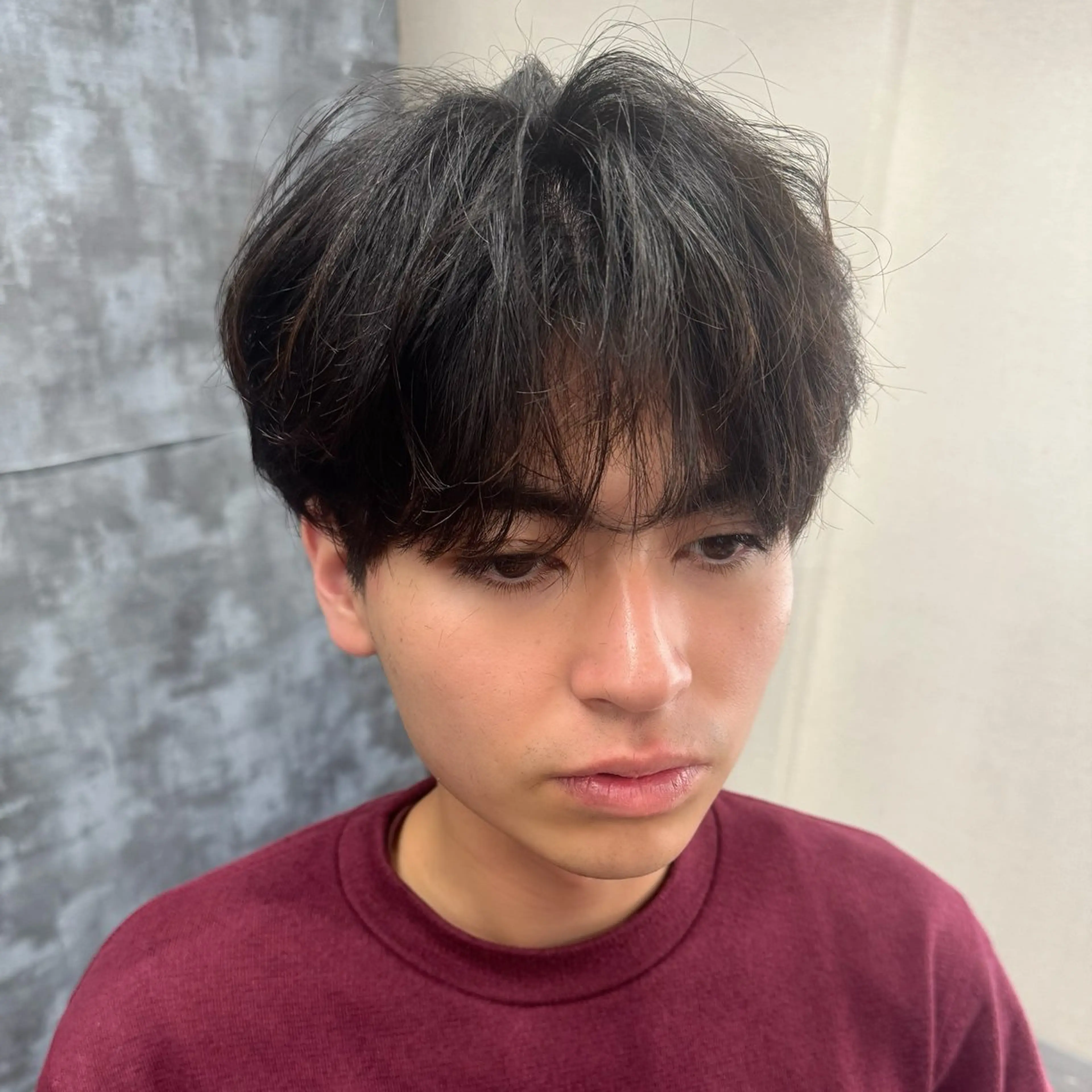 メンズ カット パーマ 表参道フェザーパーマ ニュアンスパーマのヘアスタイル