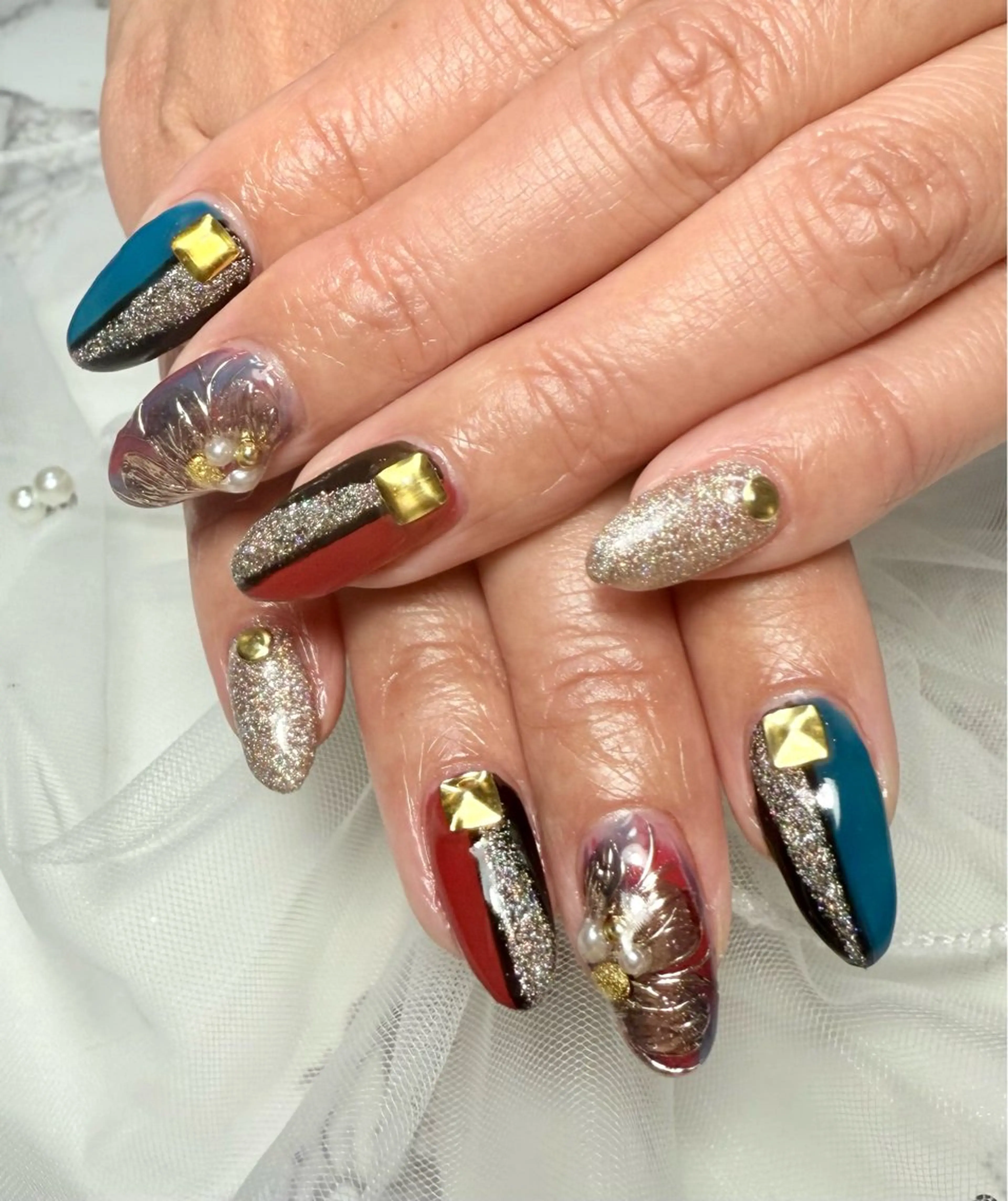 ネイル アートネイル チークネイル フラッシュネイル フラッシュマグ フレンチネイル M.N_ nailのネイルデザイン