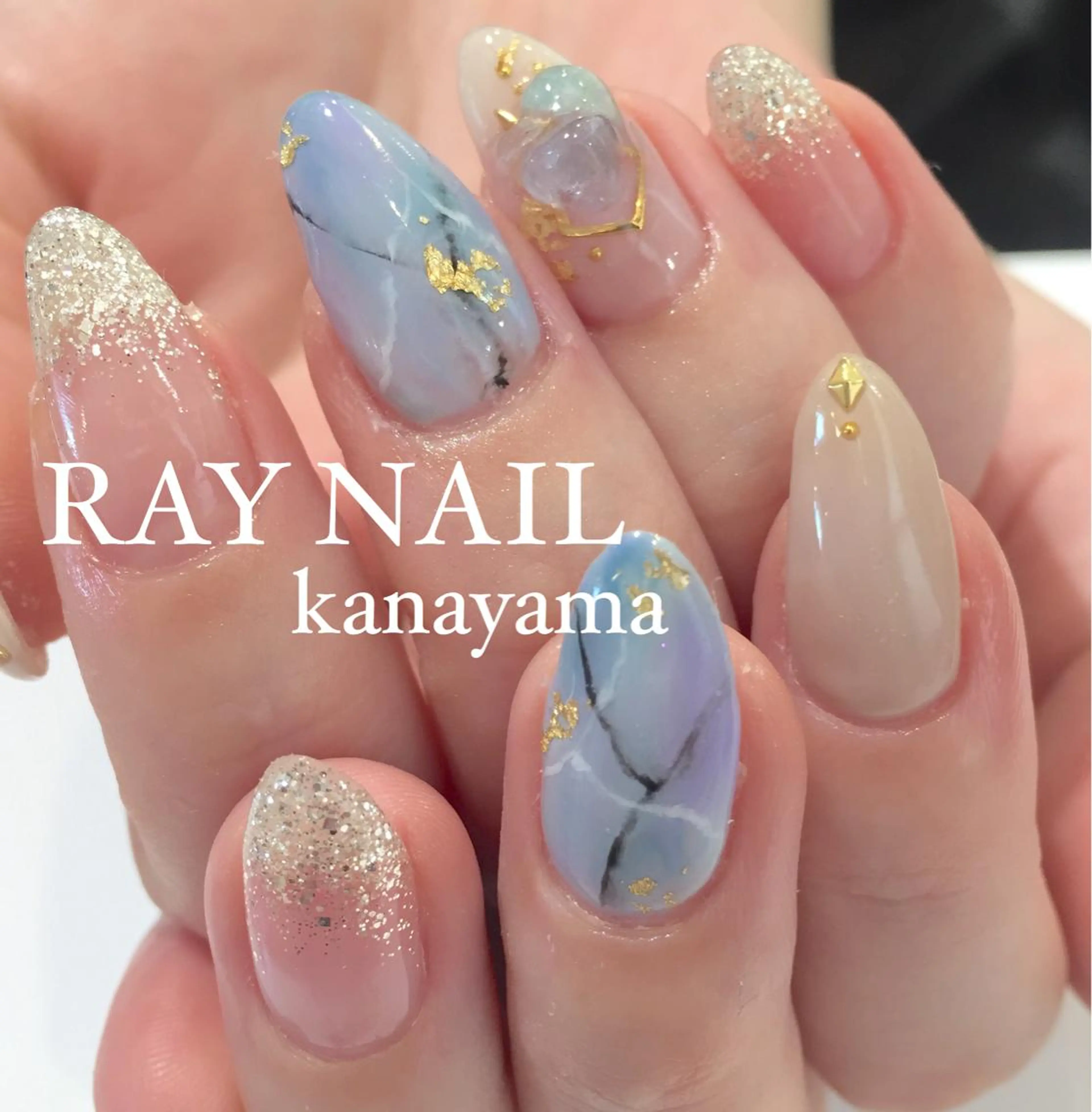 ネイル 大理石ネイル(マーブル) Arowa 伊田のネイルデザイン