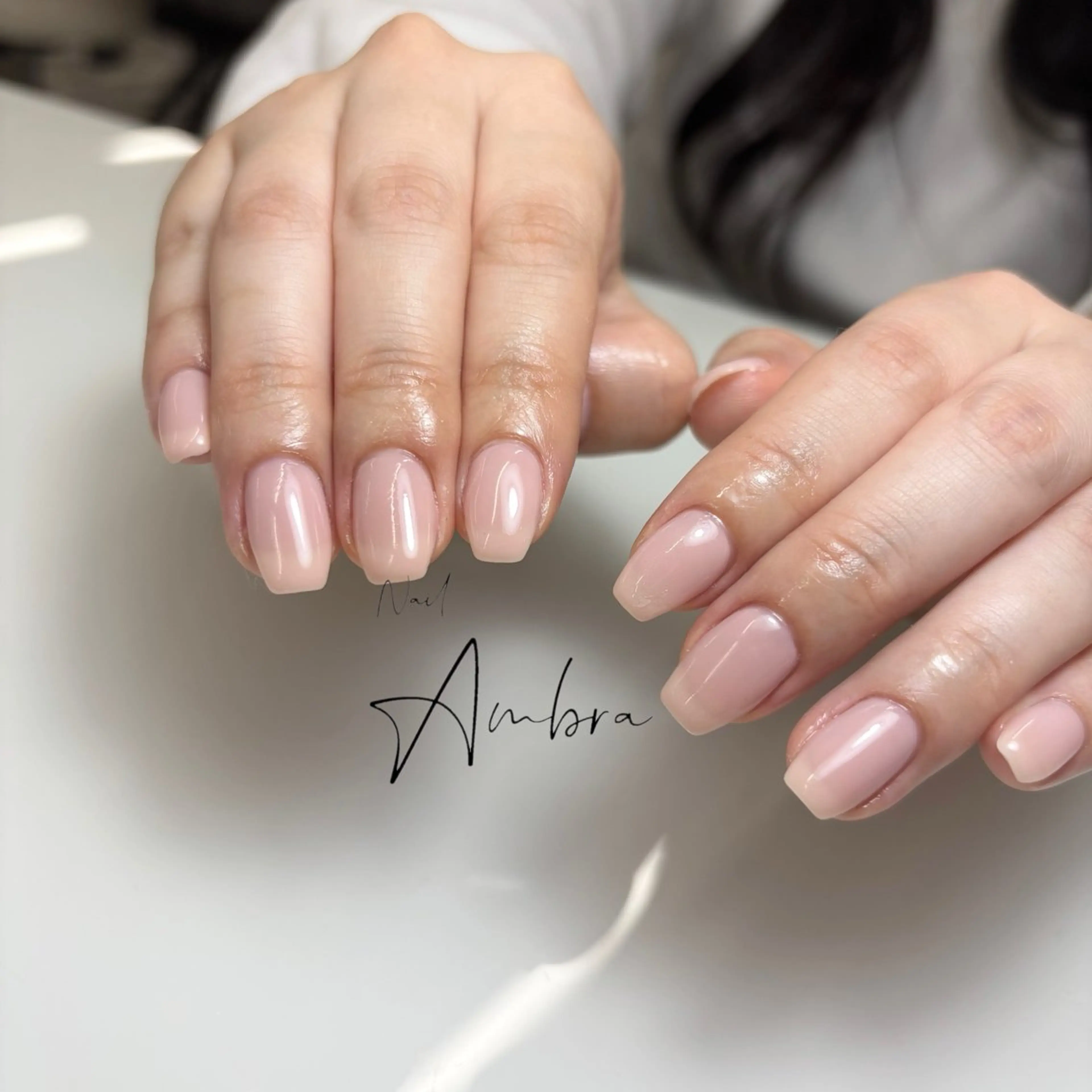 ネイル ピンク ピンクベージュ ハンドネイル Nail Ambra 天王寺店所属・Nail Ambra fusaのネイルデザイン