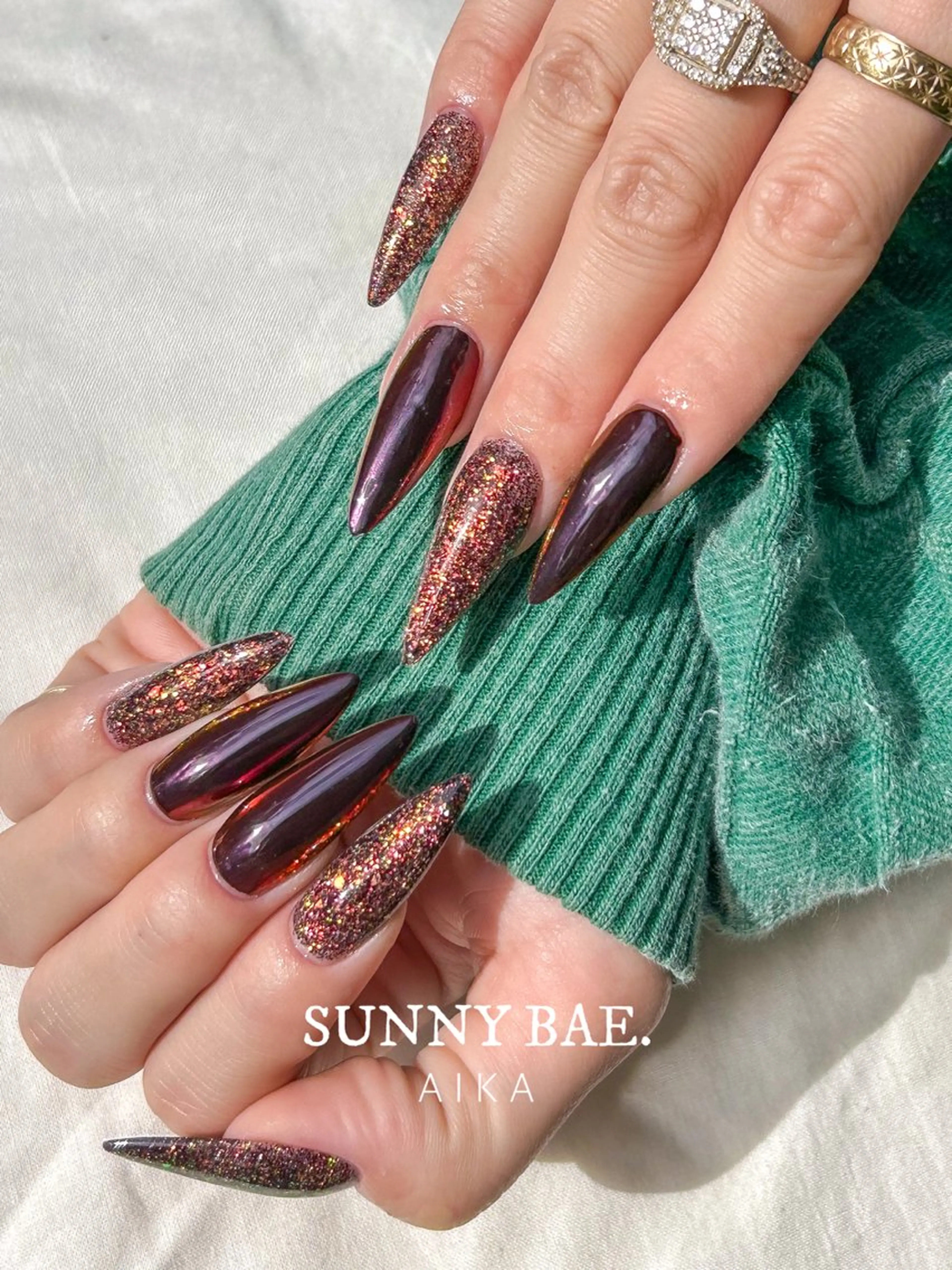 ネイル ミラーネイル スカルプネイル Made By AIKAのネイルデザイン