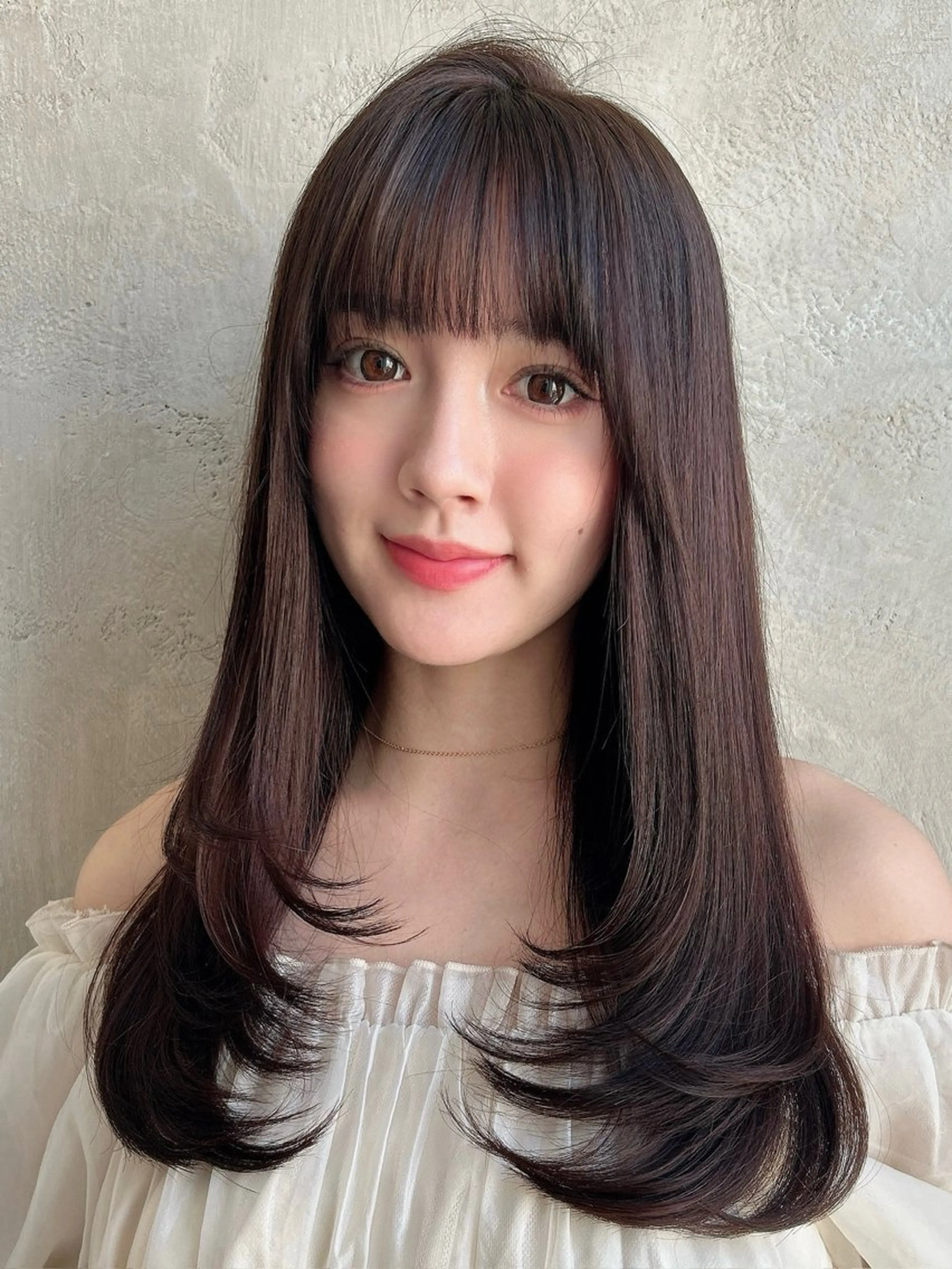 セミロング カラー カット トリートメント 新宿✨顔周りカット 韓国ヘア/坂本亜裟海のヘアスタイル