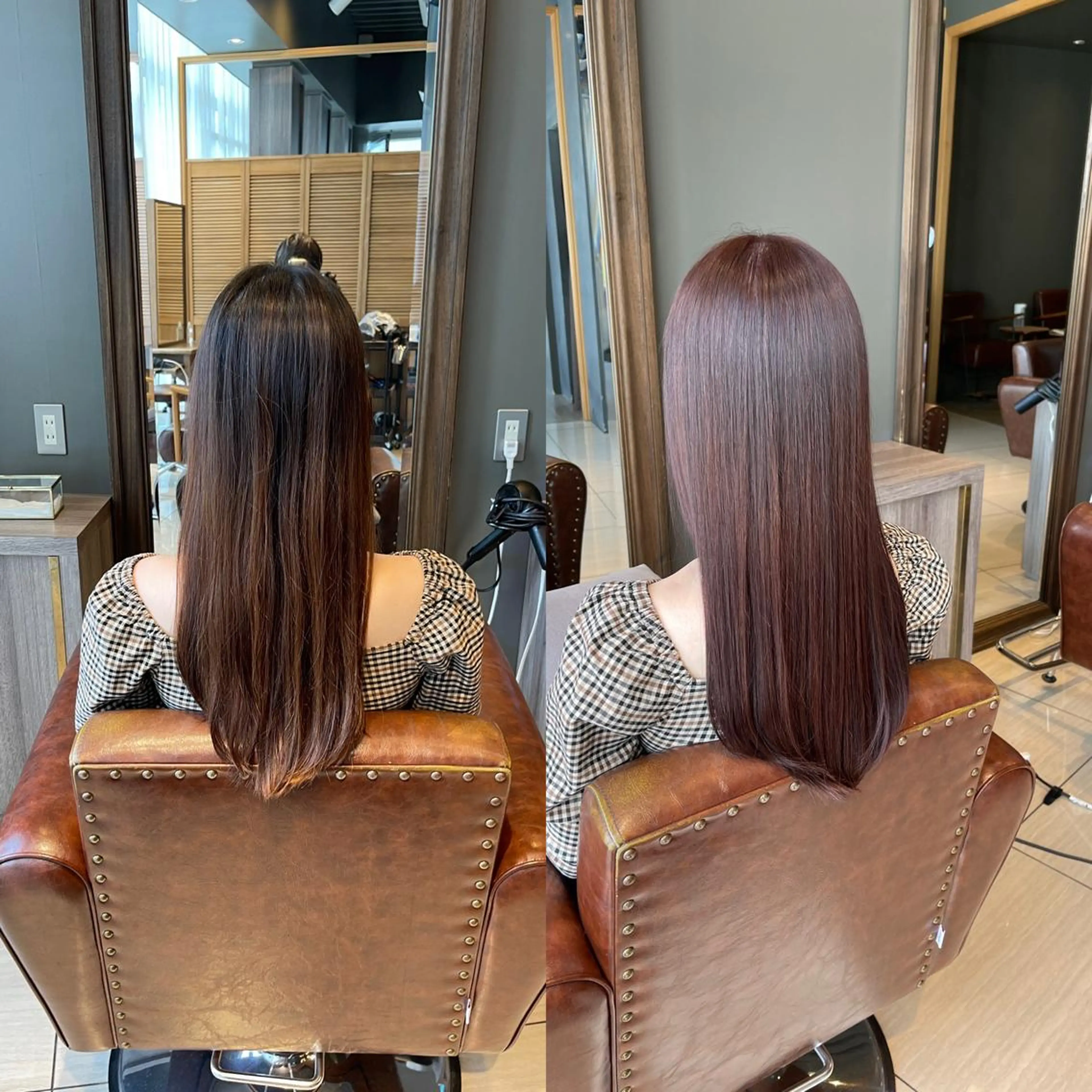ロング ピンクブラウン くびれヘア 髪質改善 韓国風ヘア ロング 六本木縮毛矯正/髪質 改善/LOANA鈴木のヘアスタイル