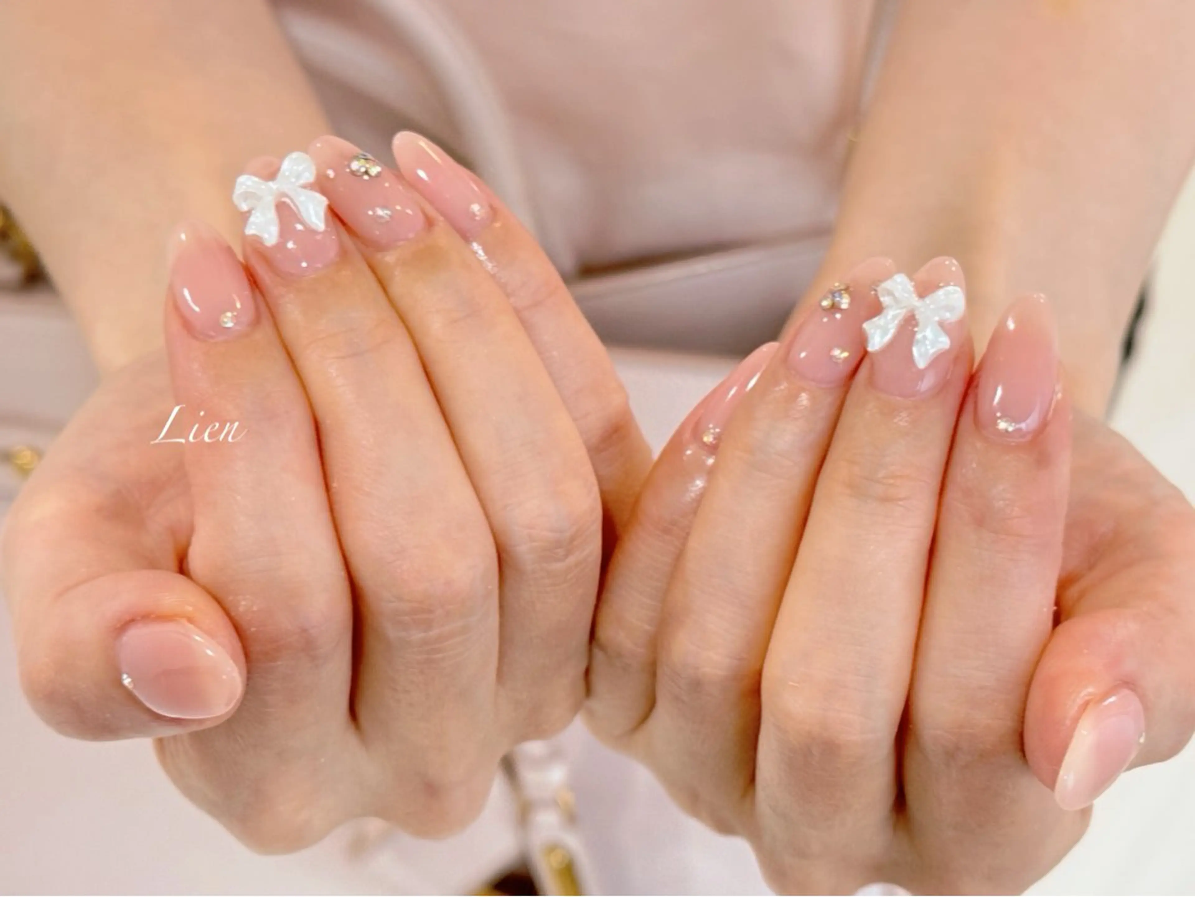 ネイル 長さ出し フットネイル フレンチネイル ジェルネイル ガラスフレンチ ハンドネイル Lien（リアン） 銀座駅6分のネイルデザイン
