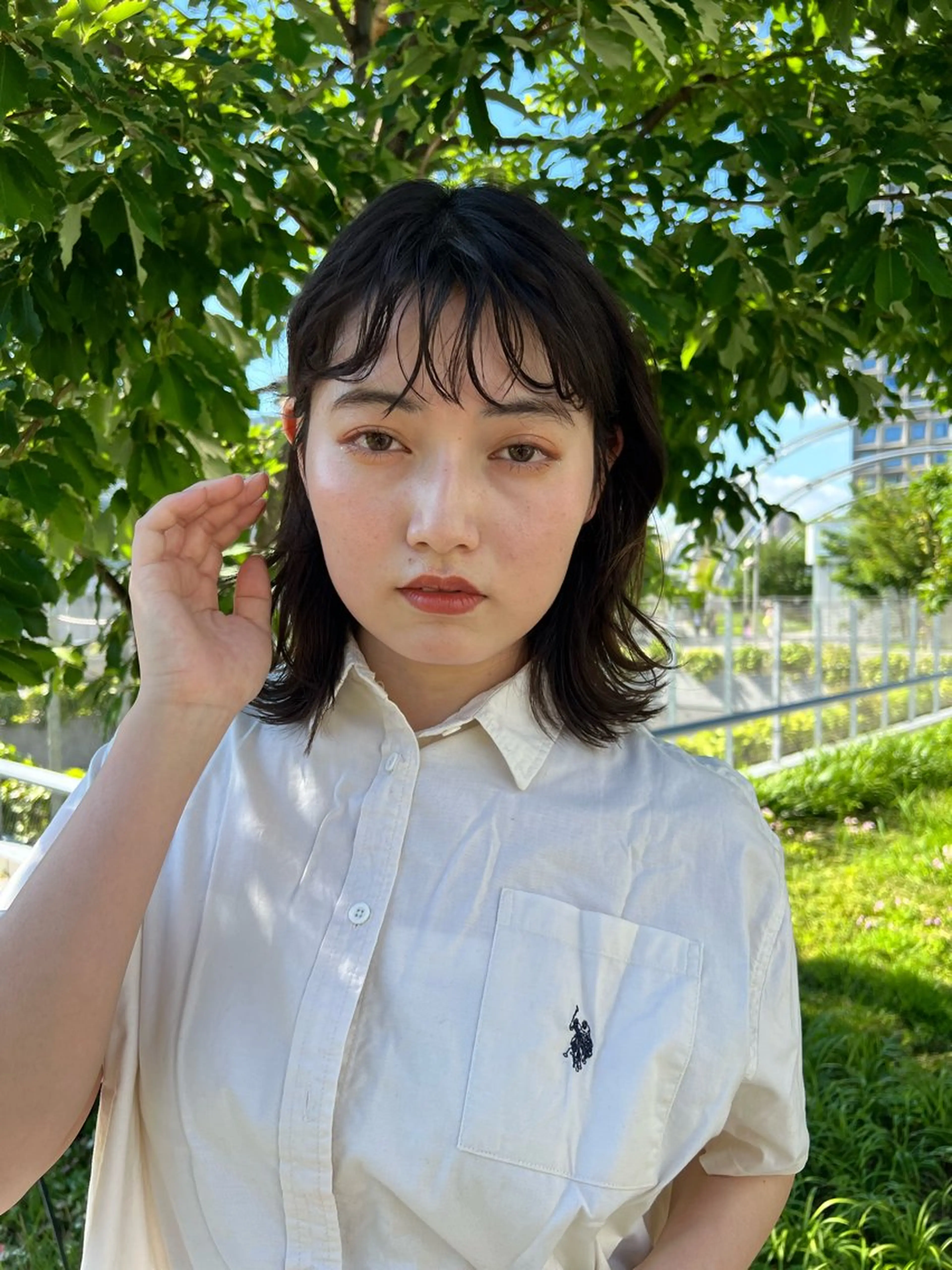 ミディアム パーマ 暖色/ダブルカラー/ オレンジ/まどか🍊のヘアスタイル