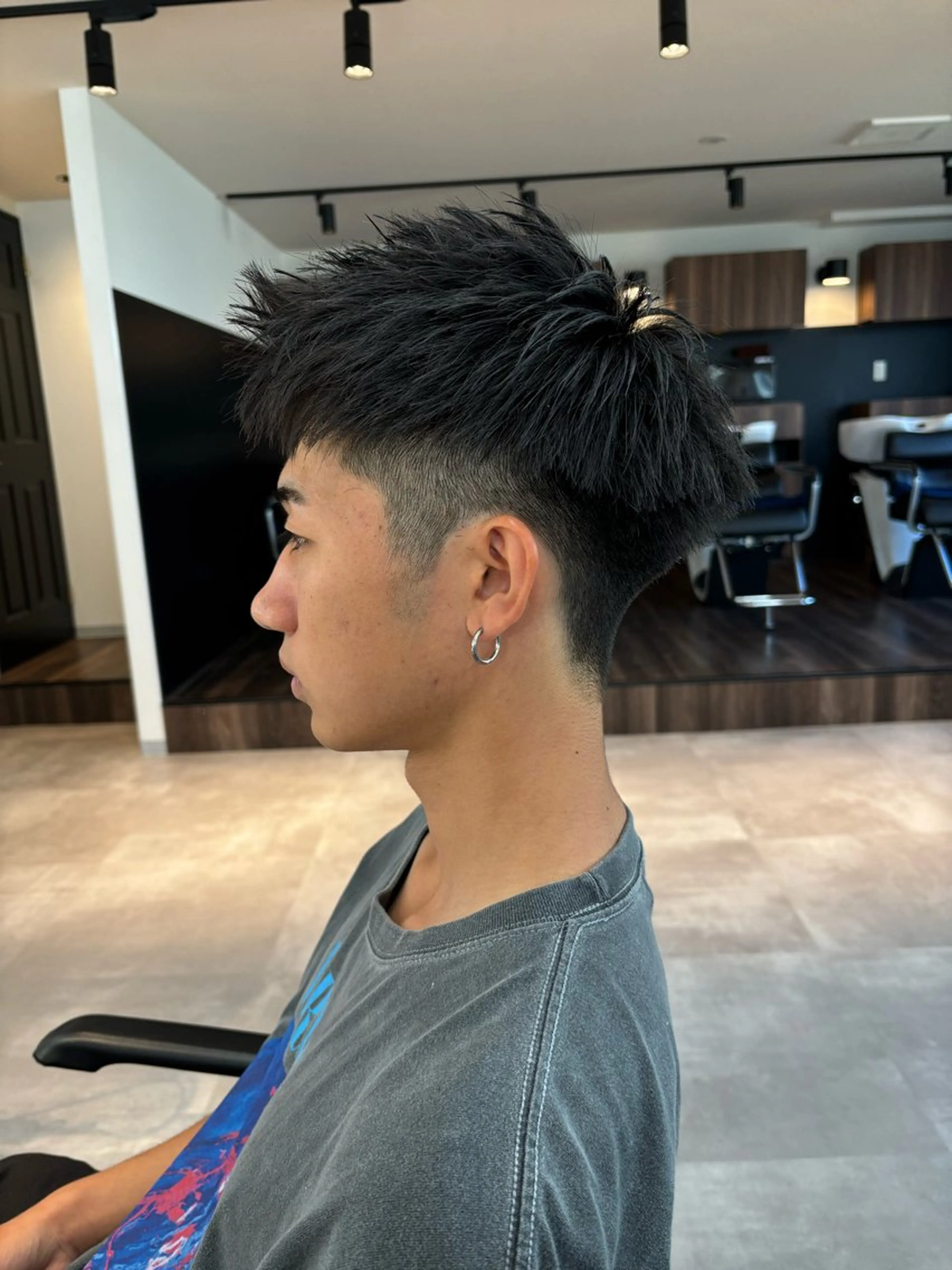 メンズ アップバング カット フェザーパーマ/保立 /メンズカット/韓国のヘアスタイル