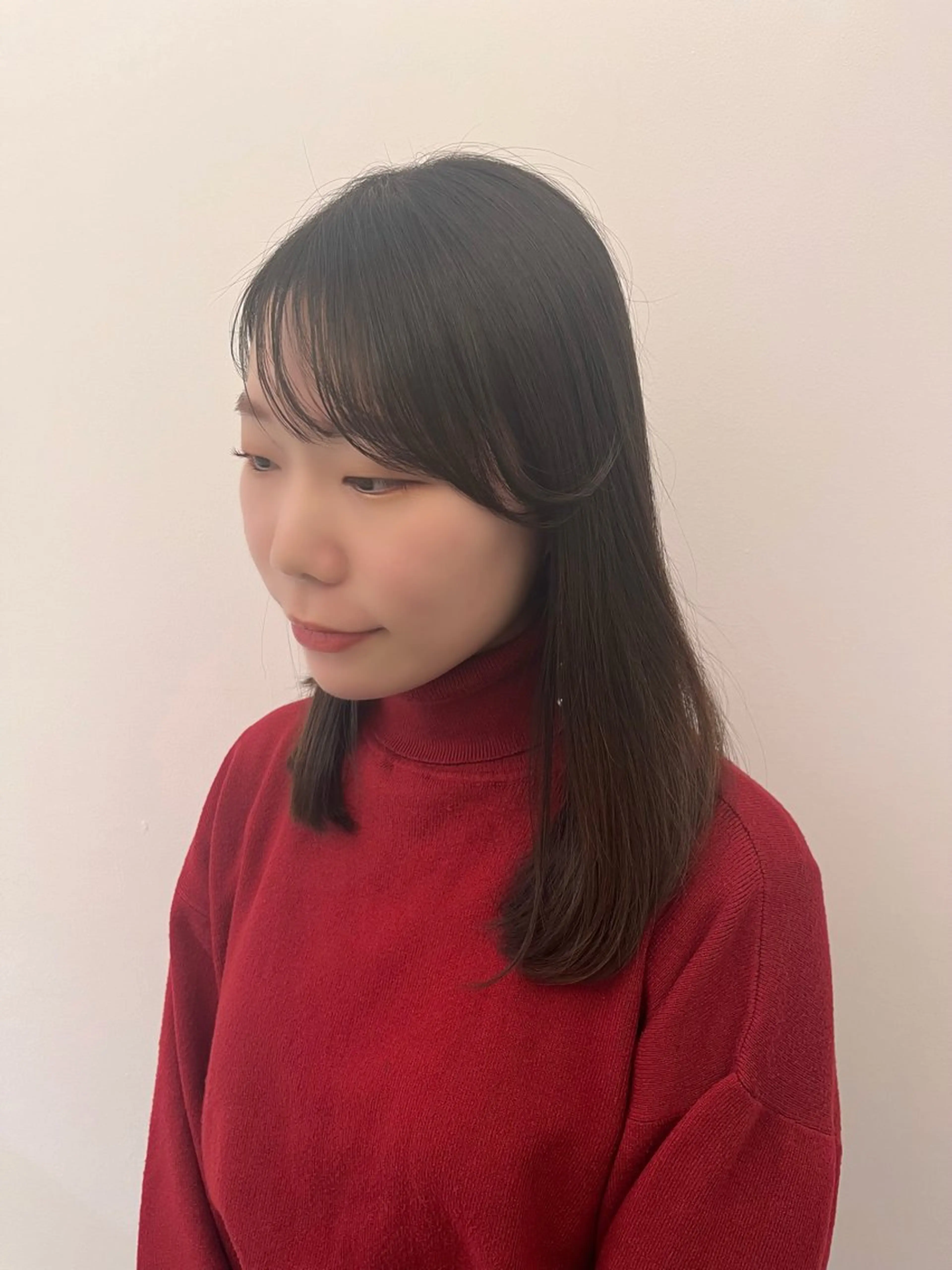 ミディアム 顔周りカット シースルーバング トリートメント 天神 大名 ショート ボブ 宇土あやかのヘアスタイル