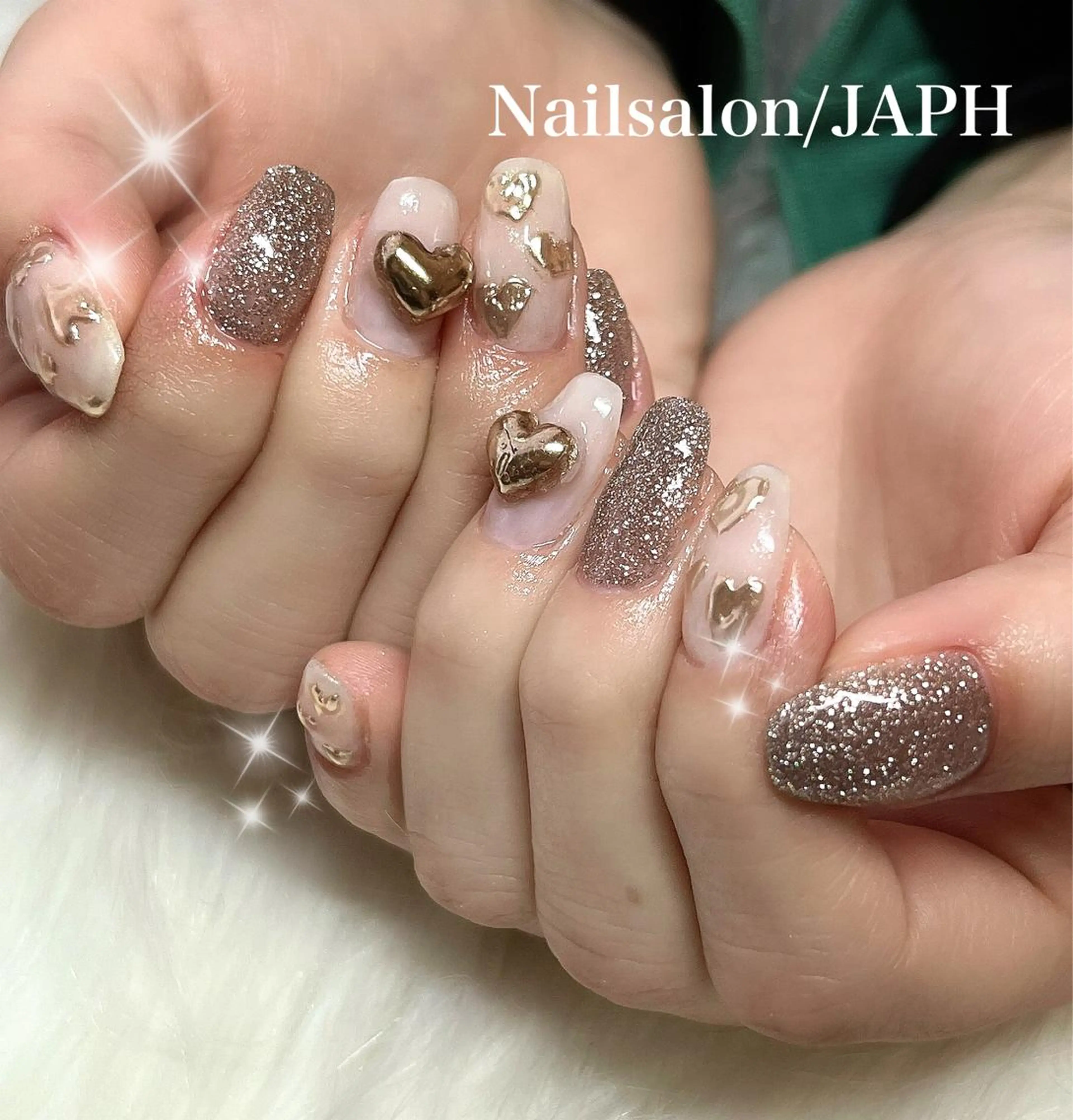 ネイル ハート ミラーネイル NailSalon /JAPHのネイルデザイン