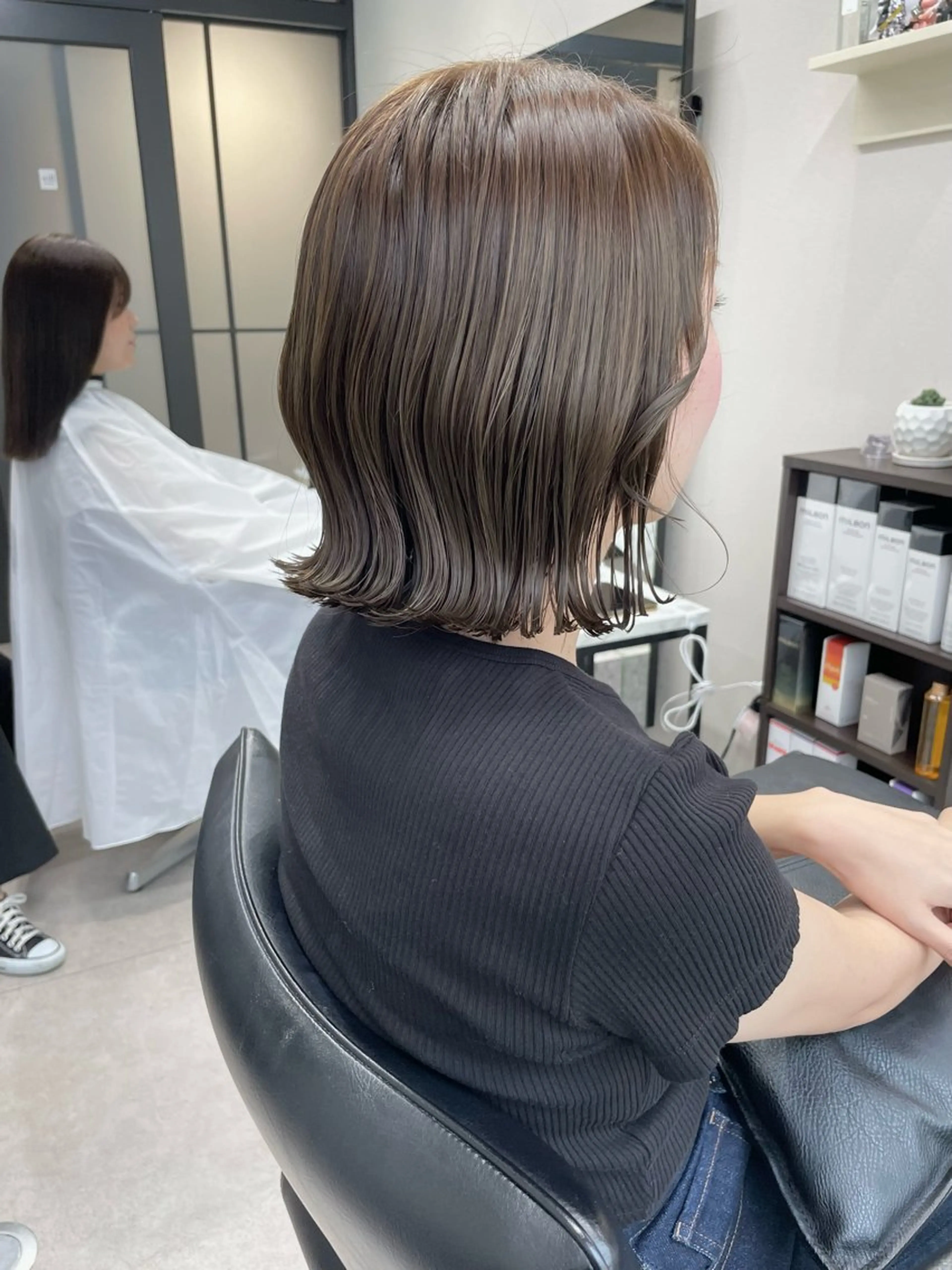 ミディアム カラー カット ヘアカラー トリートメント 髪質改善will hairdesignのヘアスタイル