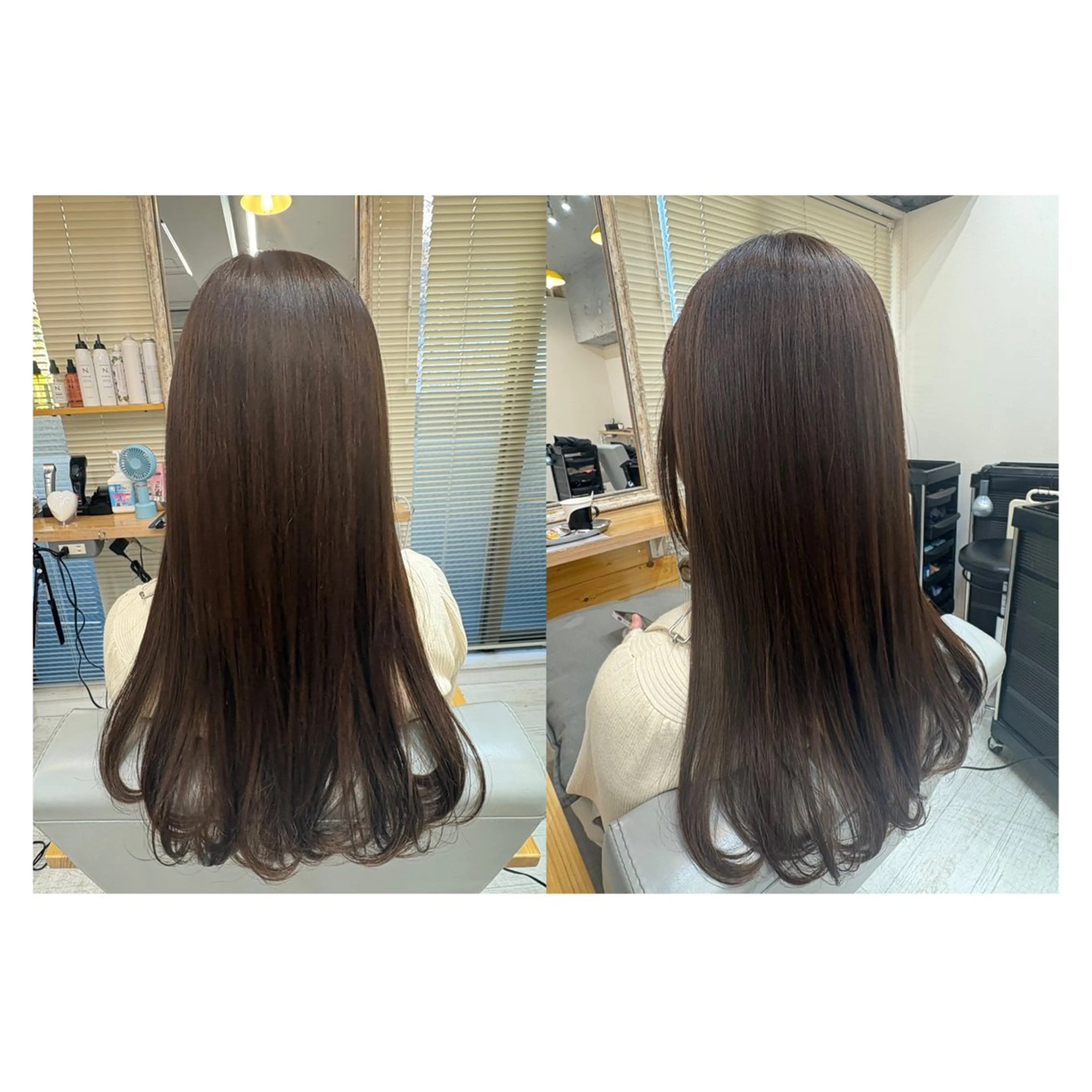 ロング レイヤーカット・ 縮毛矯正 星野のヘアスタイル